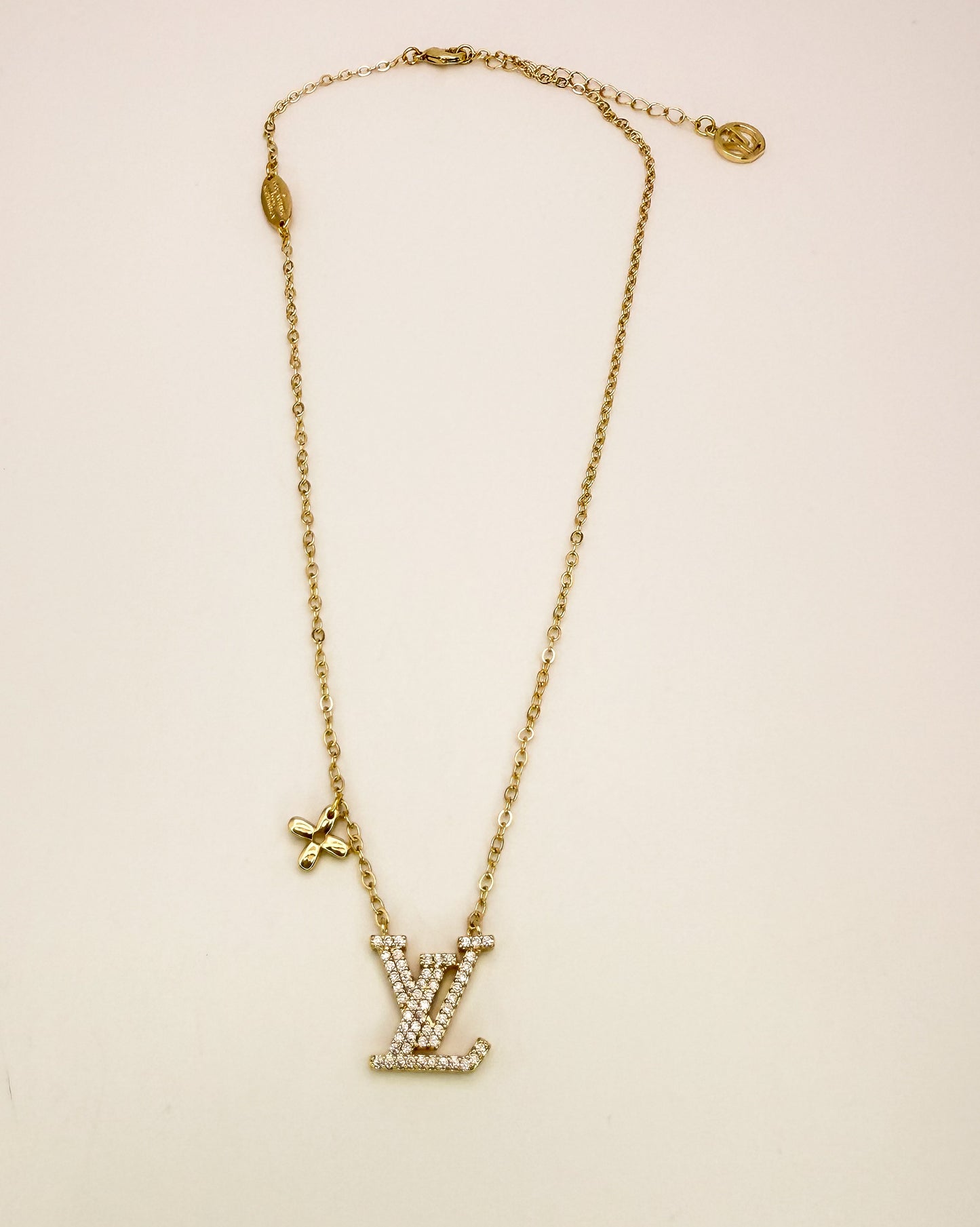 High Quality LV Designer Bling Gold Adjustable Necklace