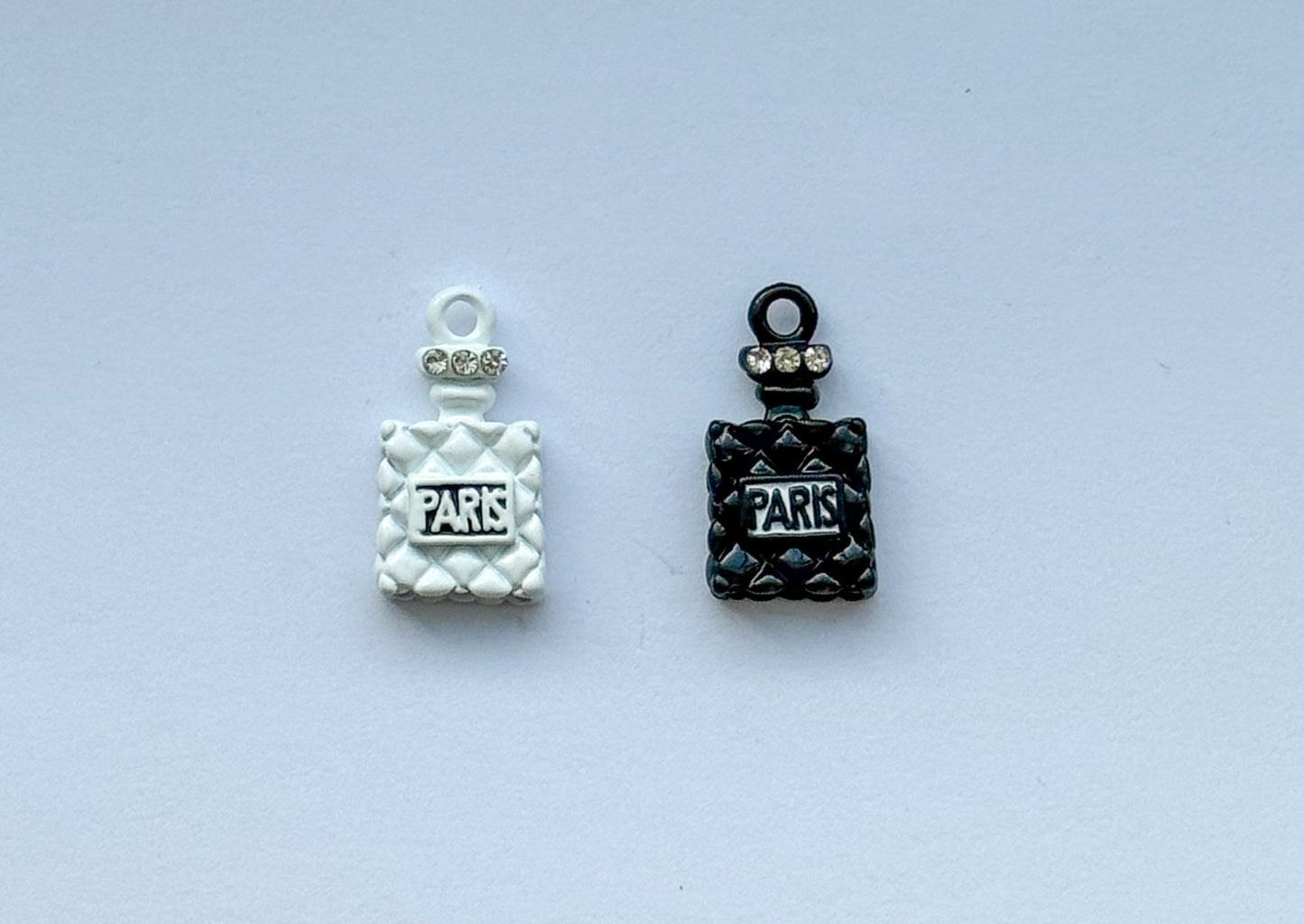 Black & White Paris Perfume Bottle DIY Metal Charms
