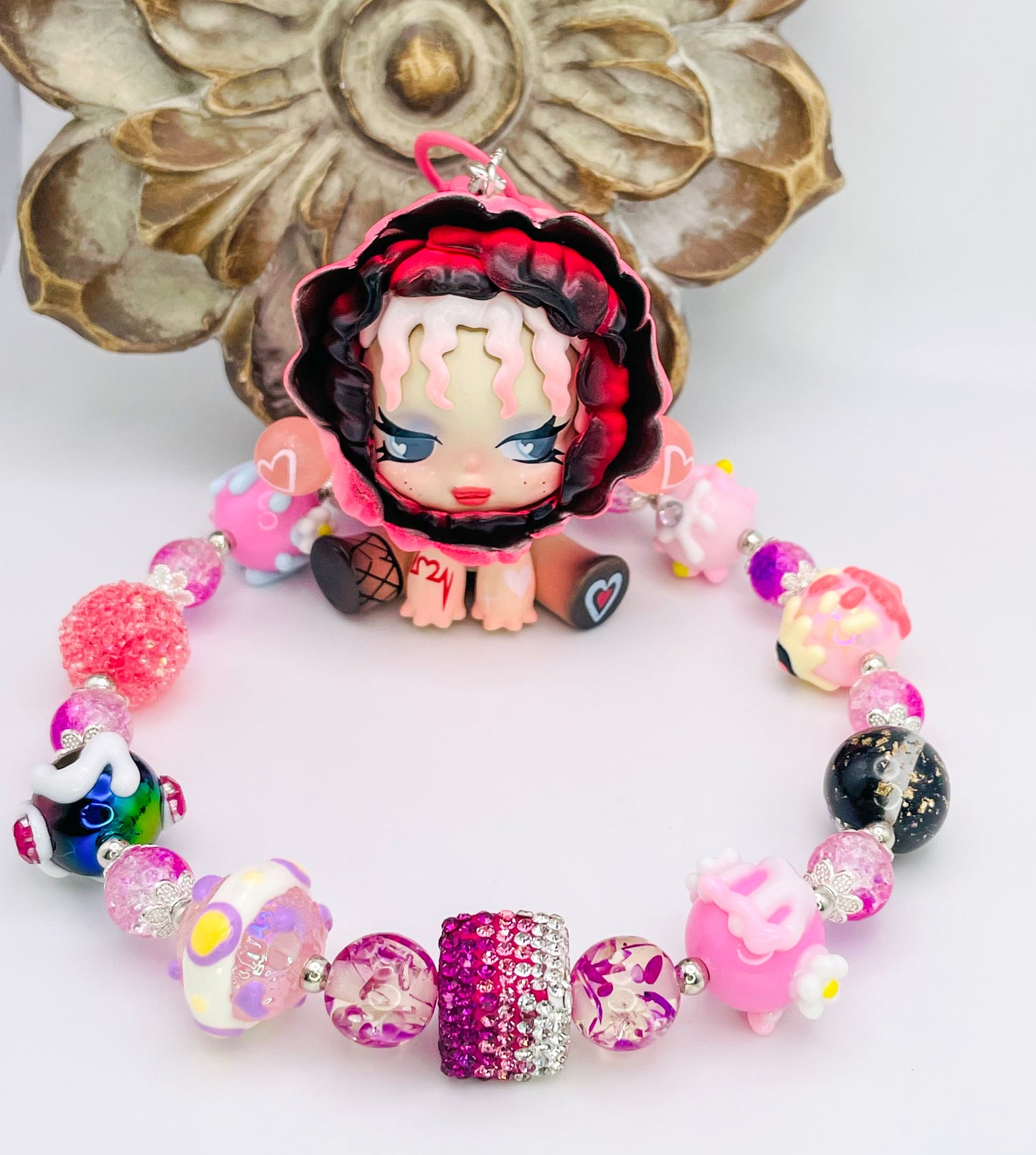 Pop Mart’s Skull Panda Luxury Charm Key Chain, Handbag Decor Strap