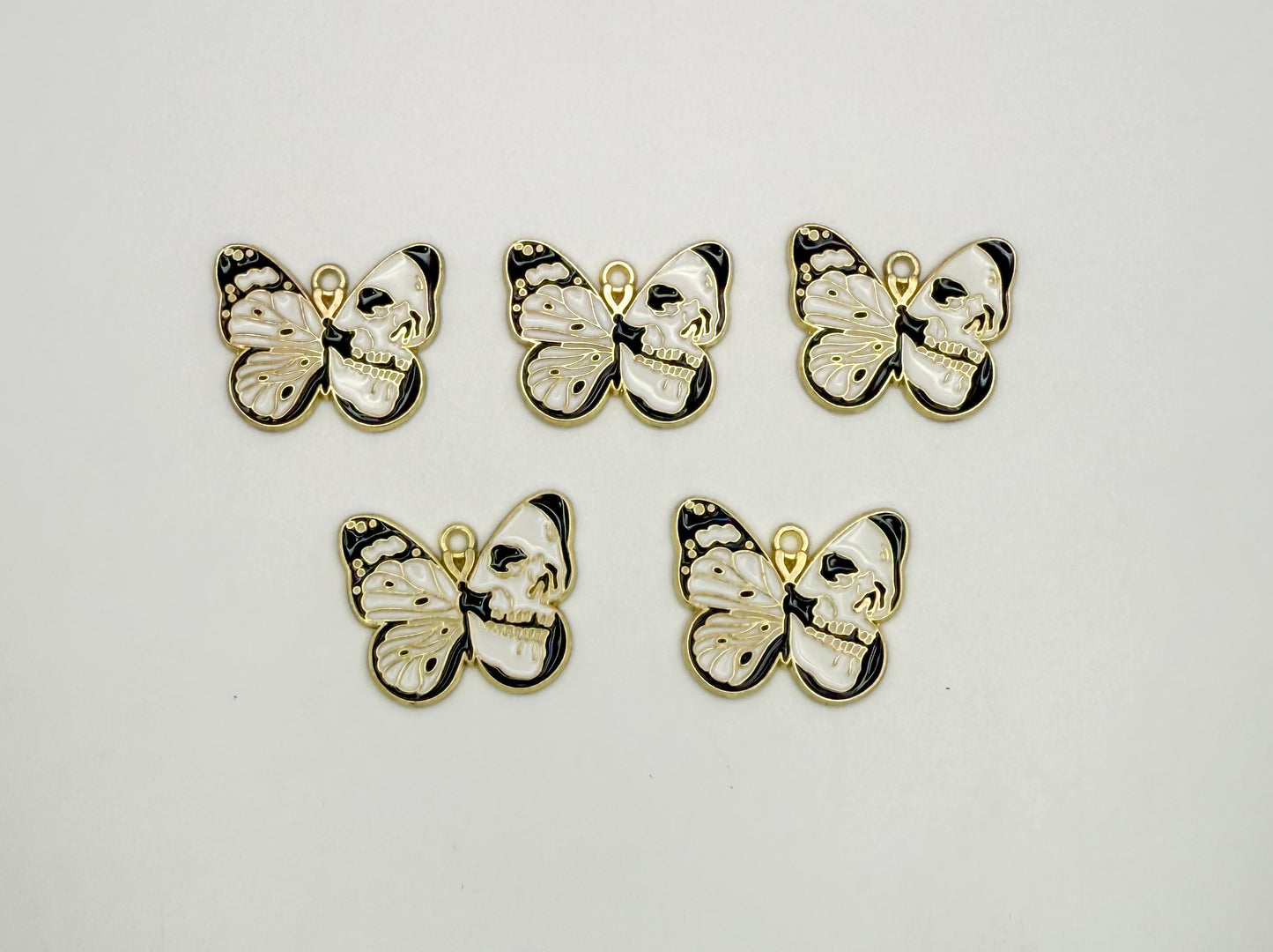 Gold Skull Butterfly DIY Charms