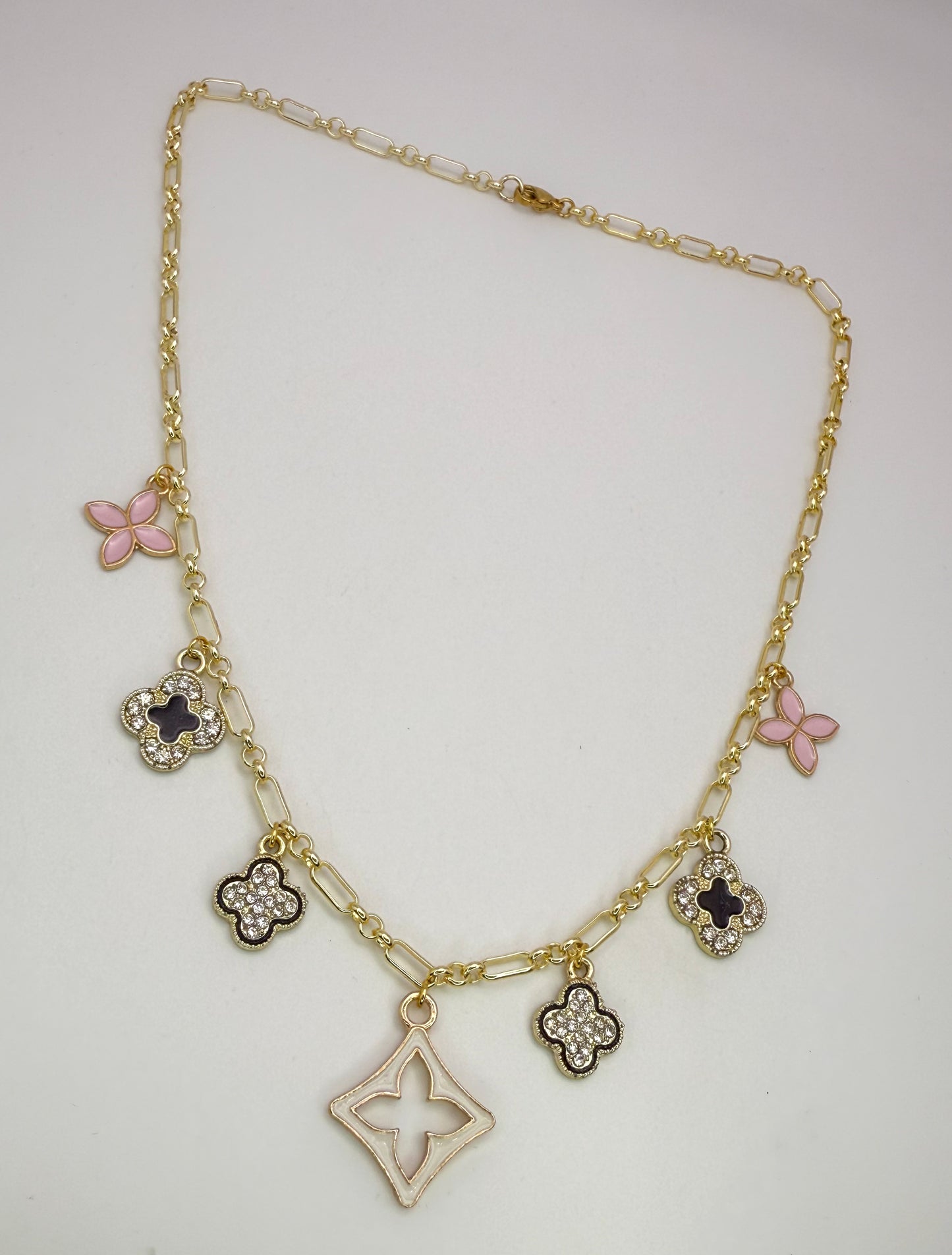 LV Clover Gold Charm Necklace
