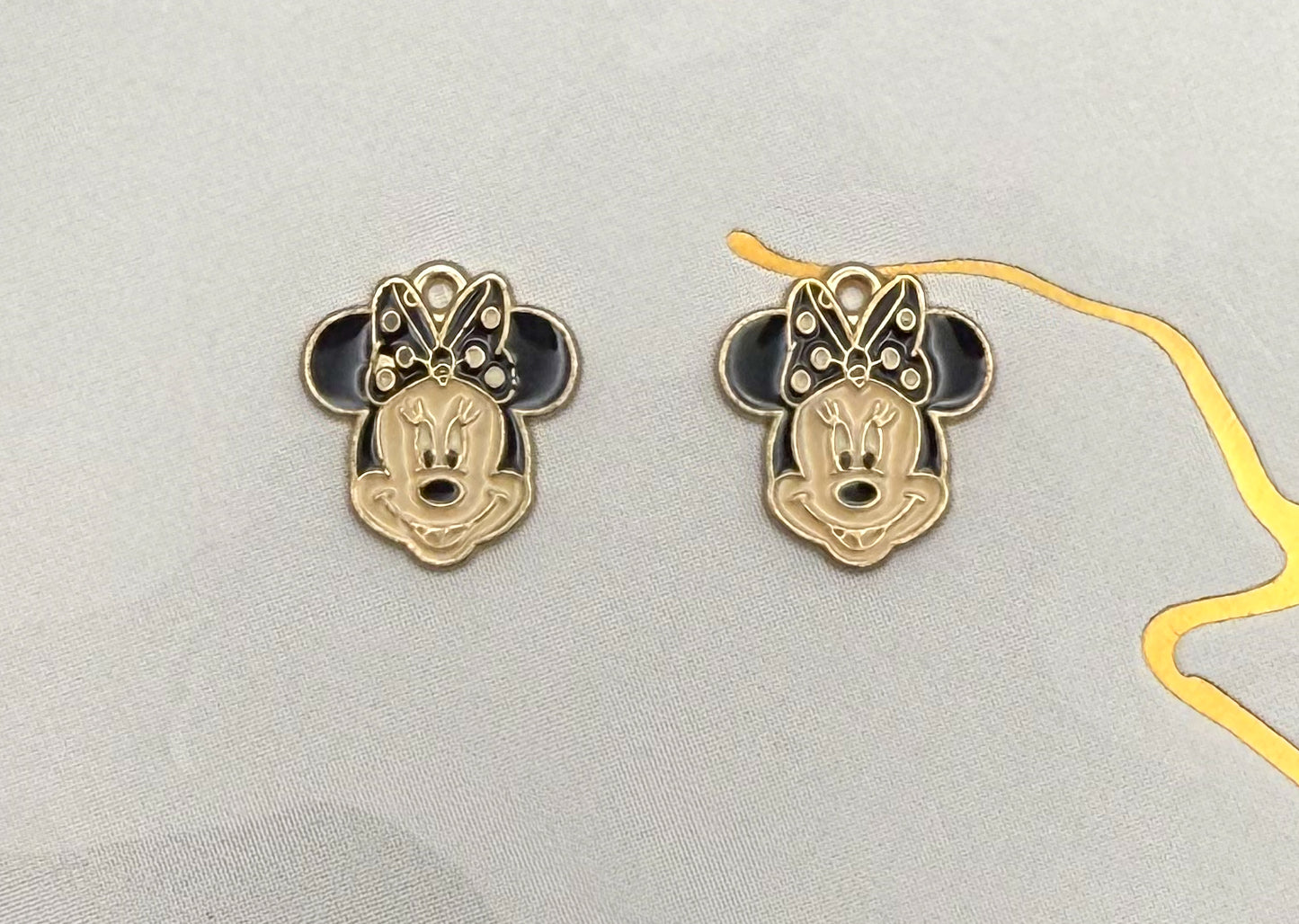 Gold Minnie Head DIY Metal Charms