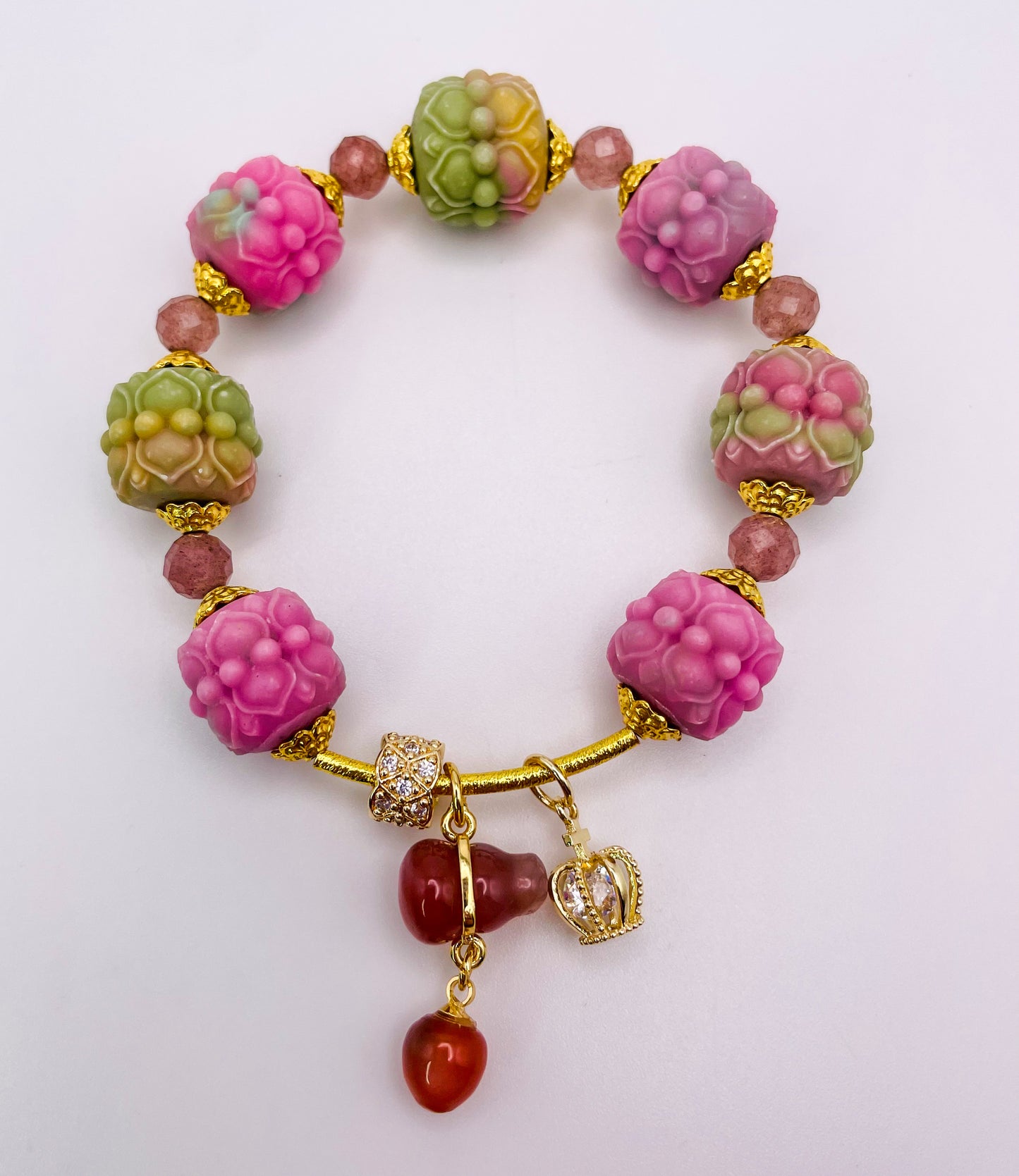 YanYuan Agate Powder Pressed Statement Bracelets