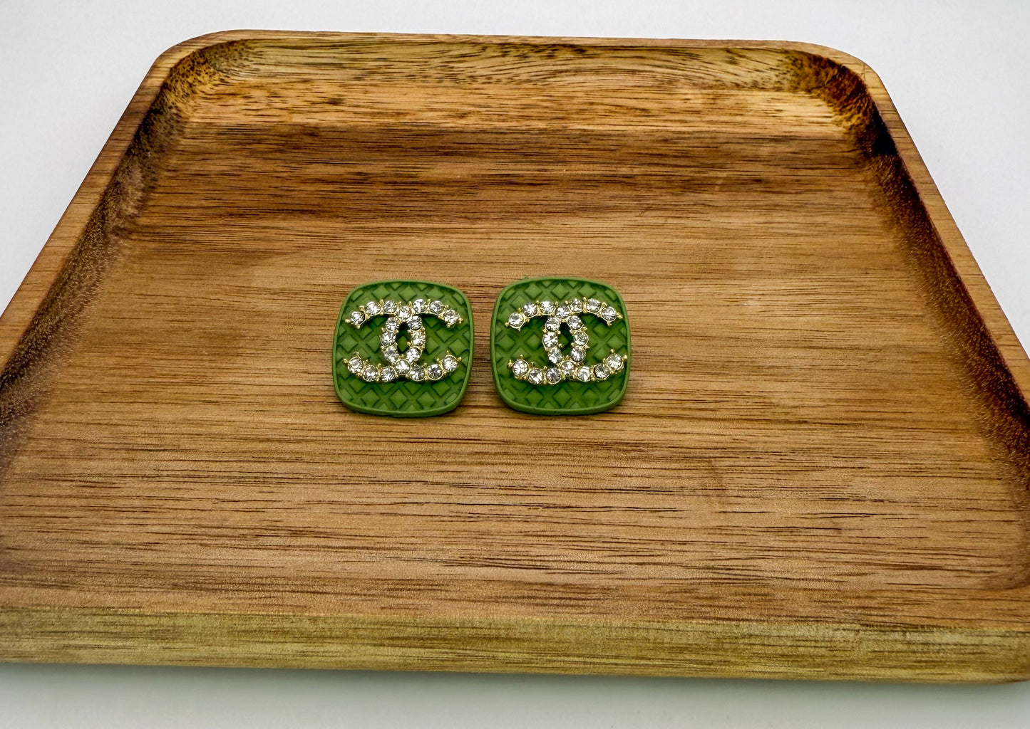 CC Shaped Stud Earrings