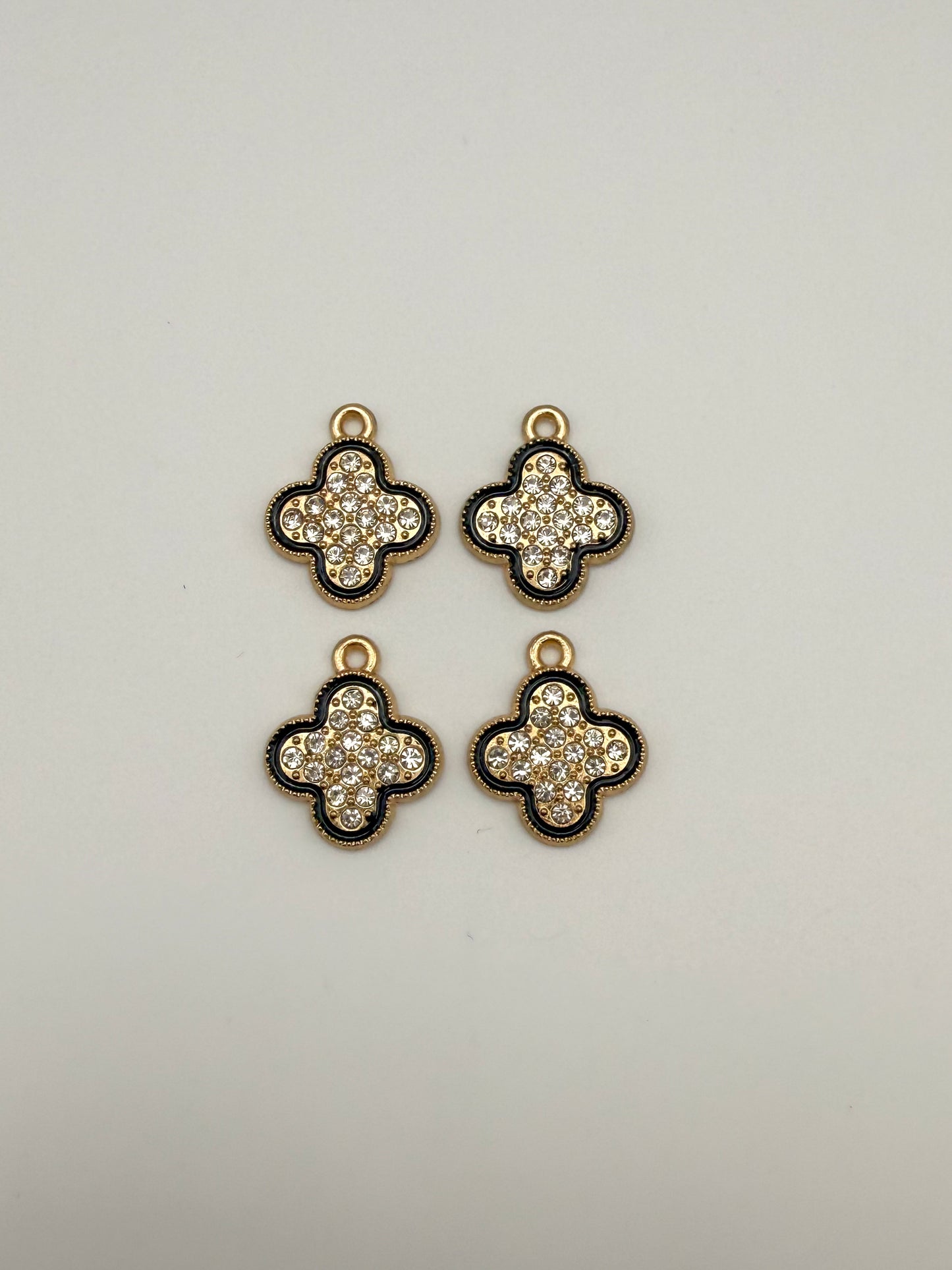 Gold & Black Clover Metal Charms