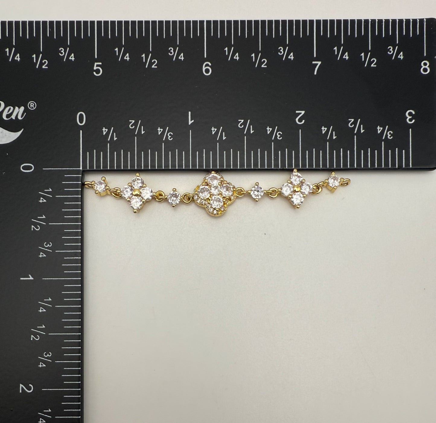 Zircon Clover Design DIY Connector Charms Gold & Silver