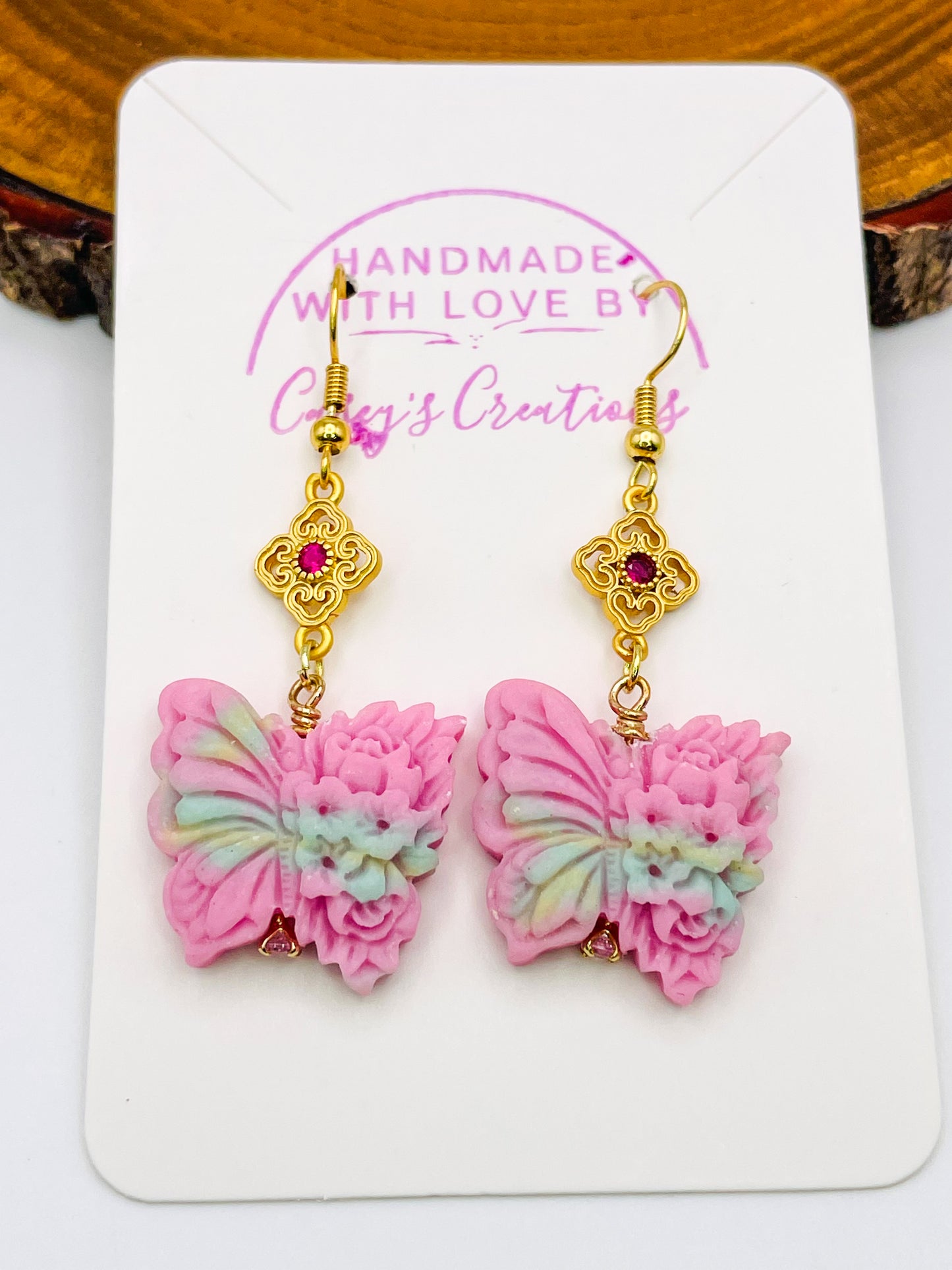Pressed YanYuan Agate Statement Earrings