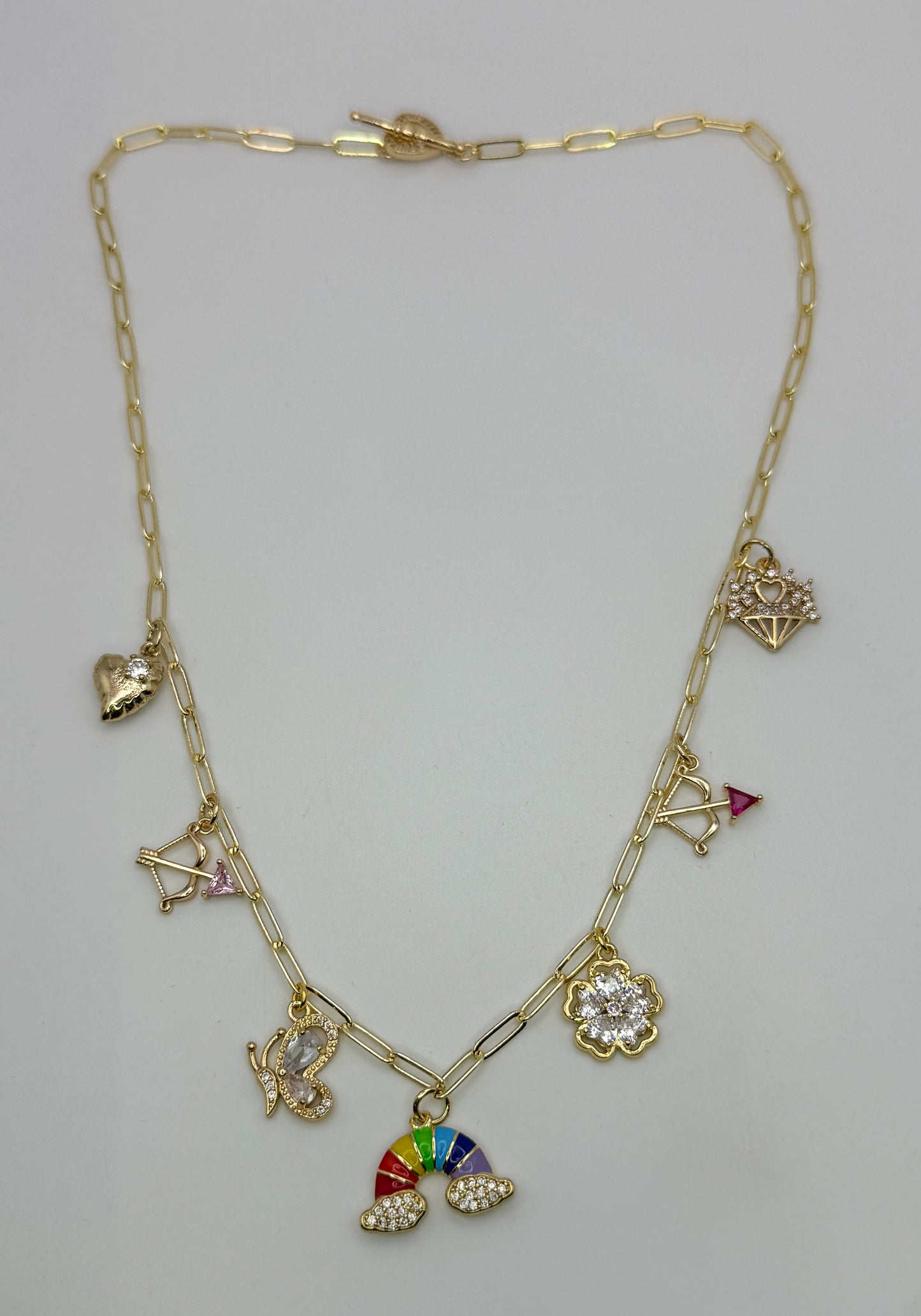 Over the Rainbow Gold Charm Necklace