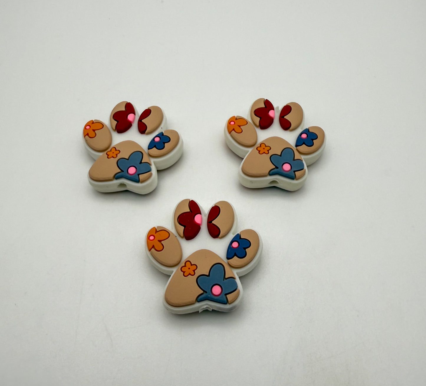 Silicone Printed Paw DIY Focal Beads