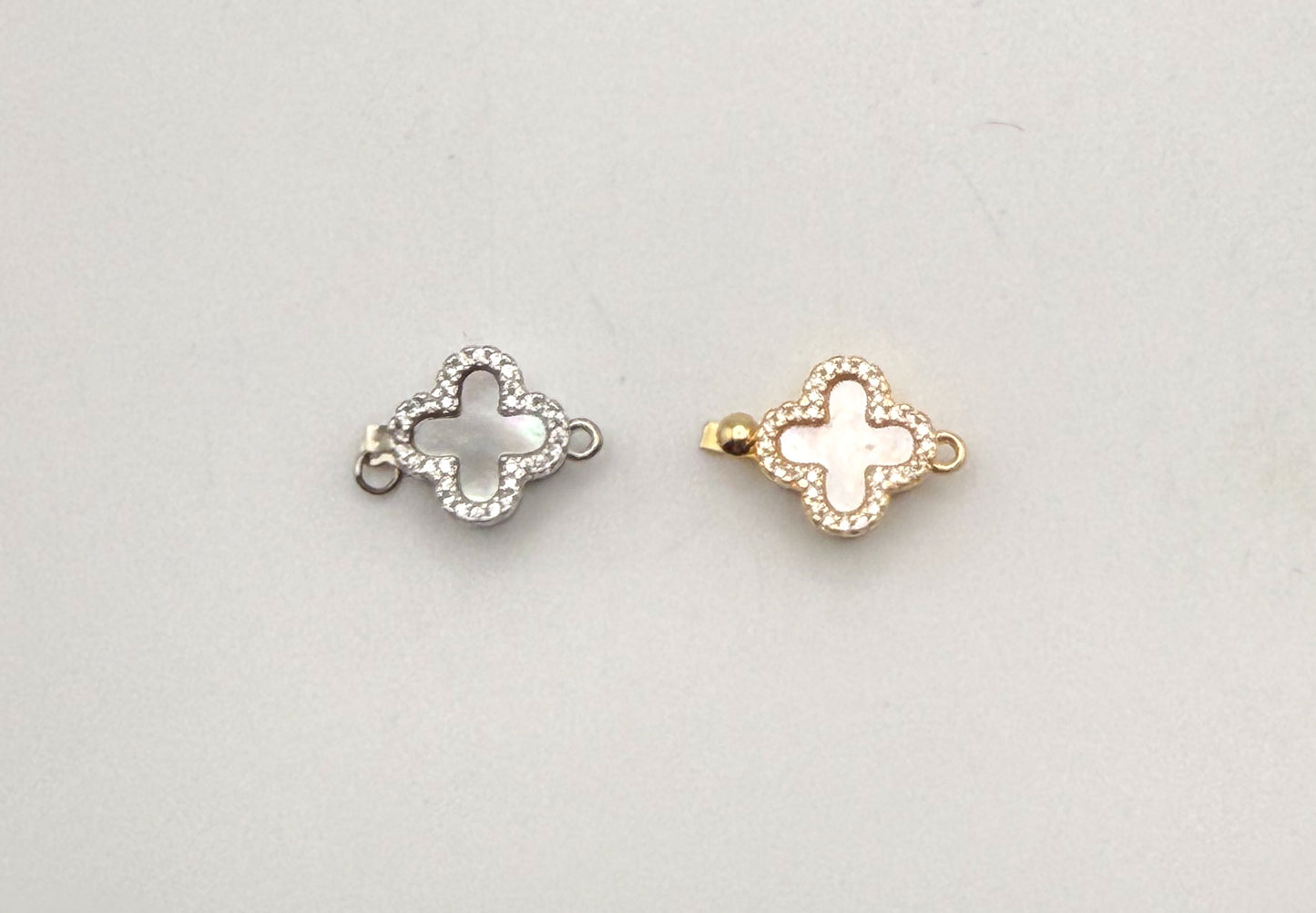 Mother of Pearl Clover Closure Clasp For Jewelry Making