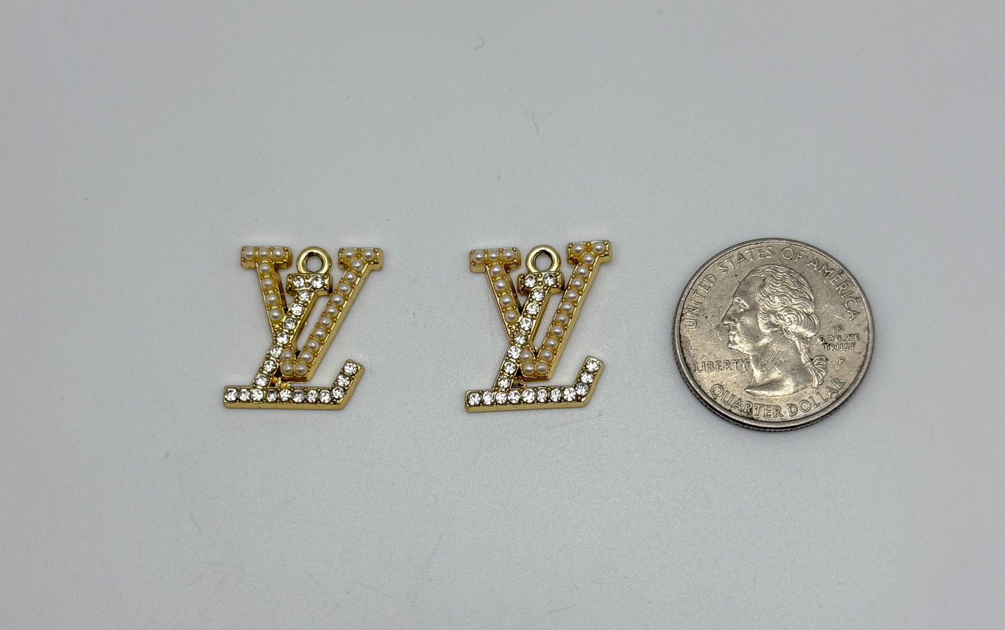 Gold & Silver LV Designer DIY Charm Pendants
