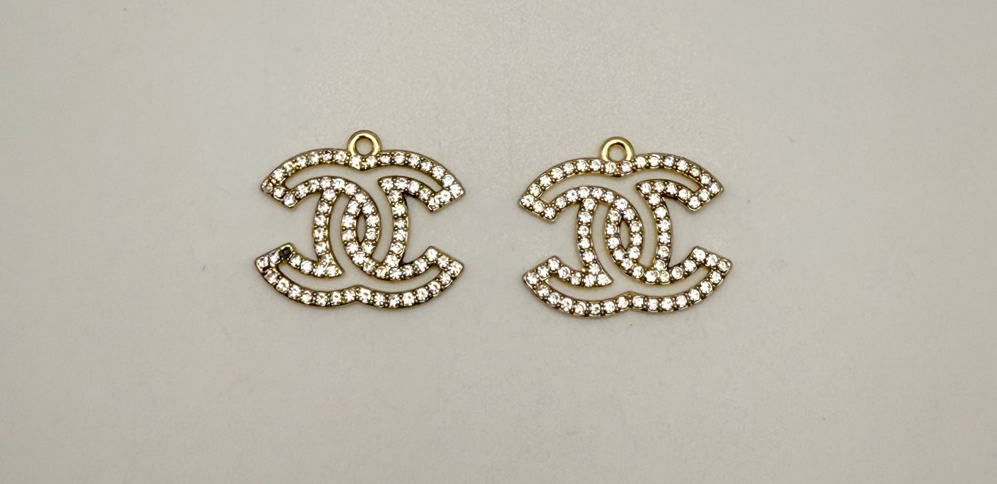 Big Gold & Silver CC Designer DIY Charm Pendants