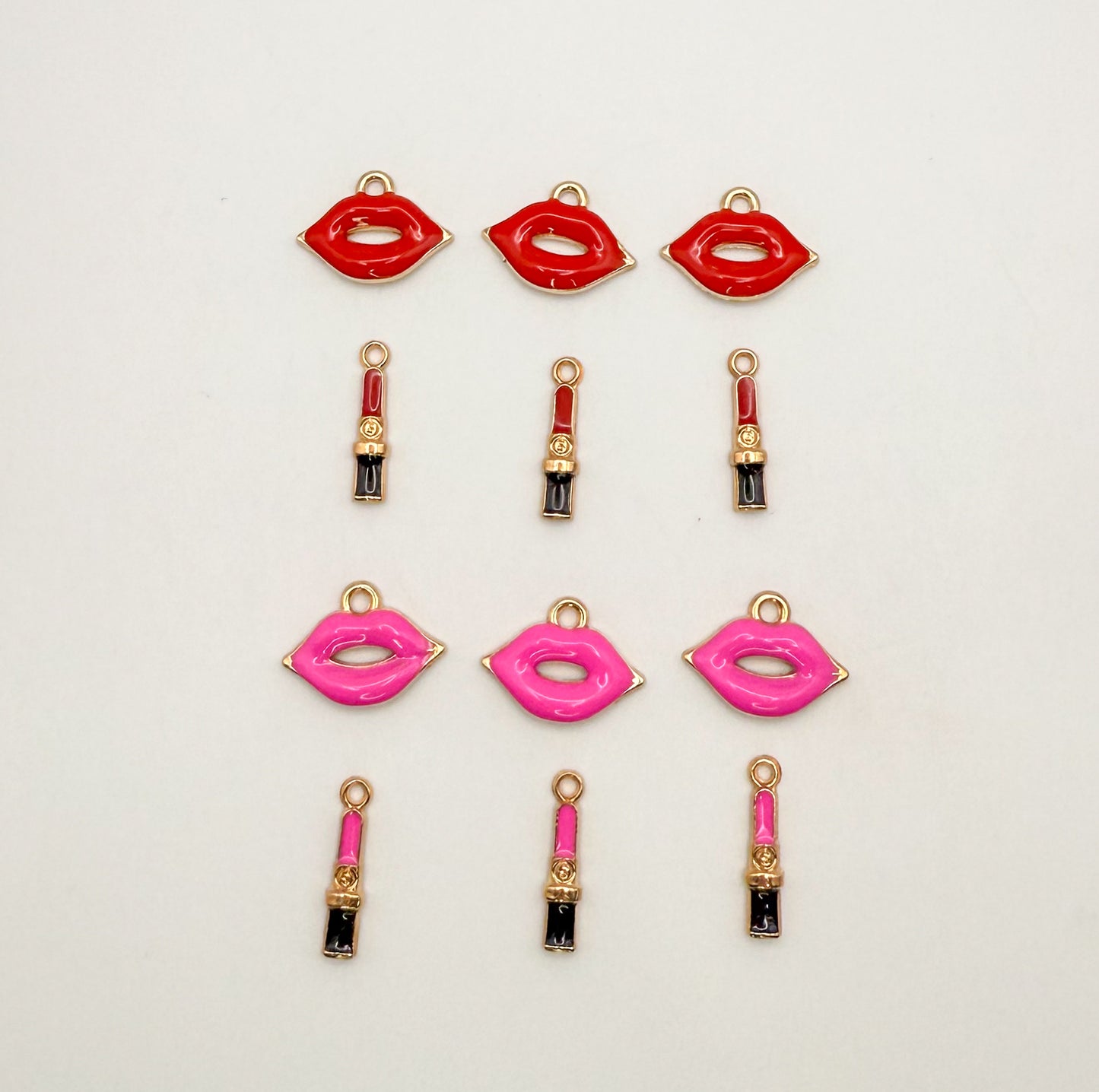 Gold Lips & Matching Lipsticks DIY Charm Mix