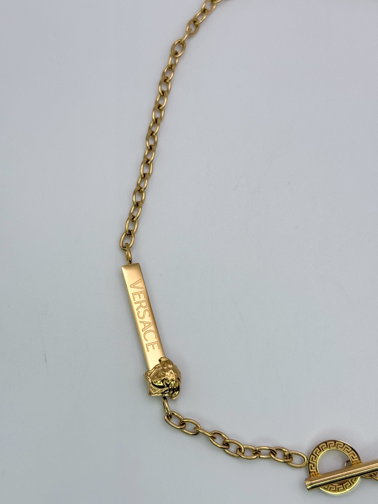Gold Versace Designer Statement Stainless Steel Necklace