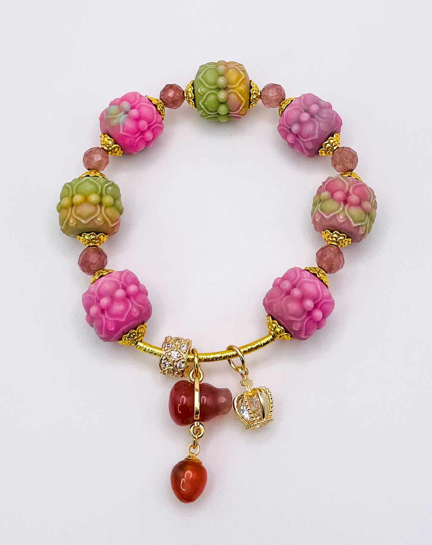 YanYuan Agate Powder Pressed Statement Bracelets