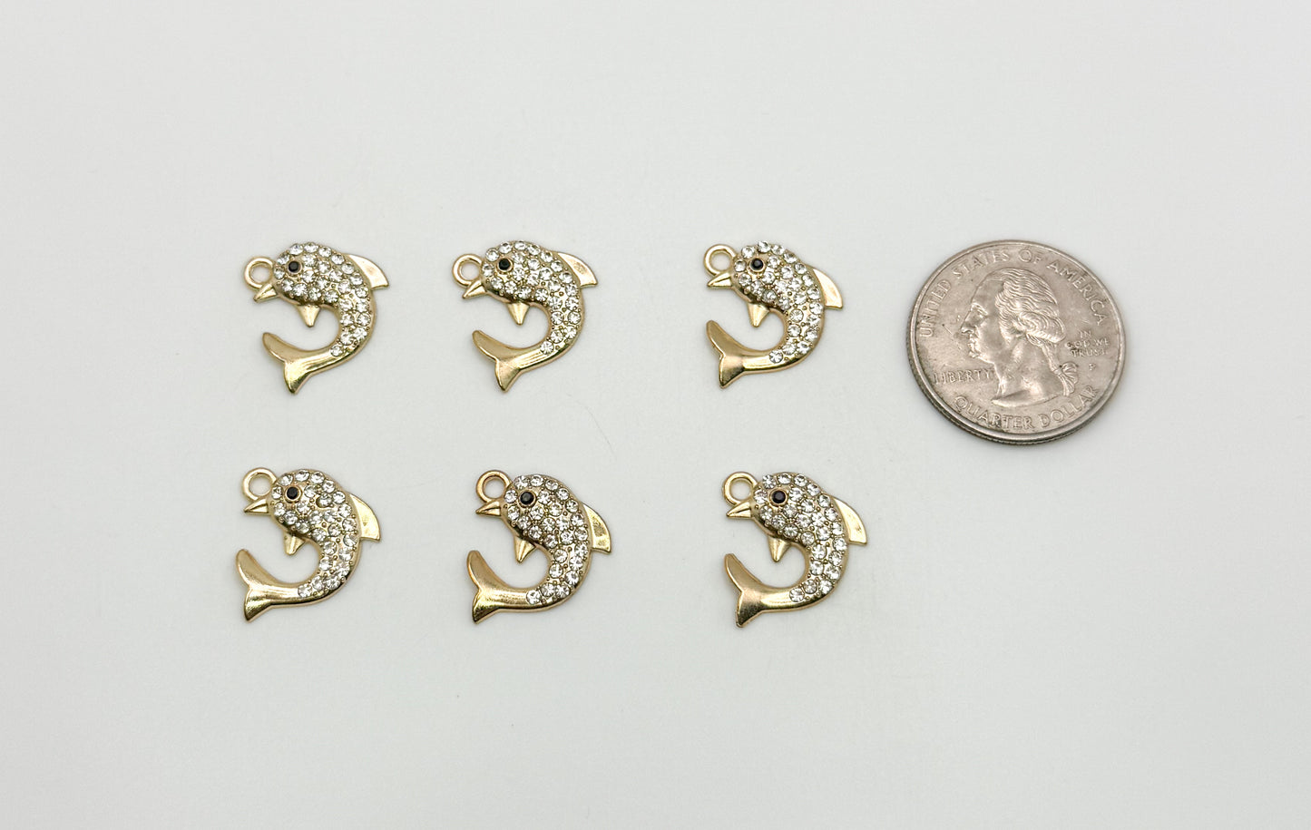 Gold Sparkly Dolphin DIY Charms
