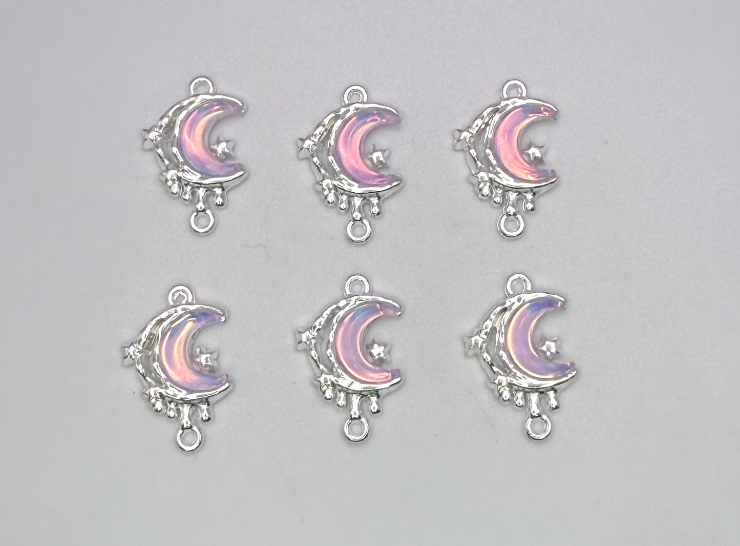 Silver Iridescent Double Link DIY Charm Connectors