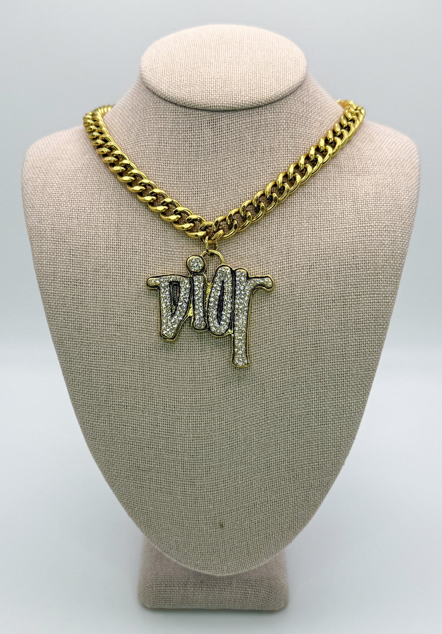 Gold DIOR Designer Pendant Cuban Necklaces