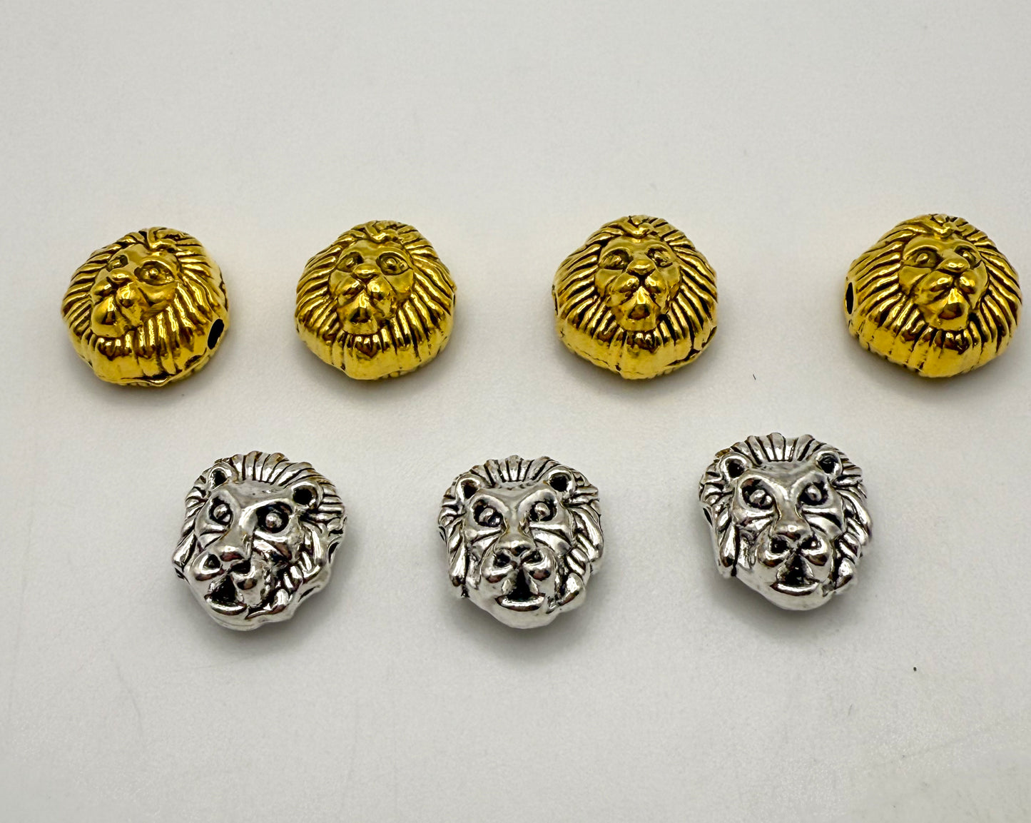 Lion Head Gold & Silver Spacer Charm Beads