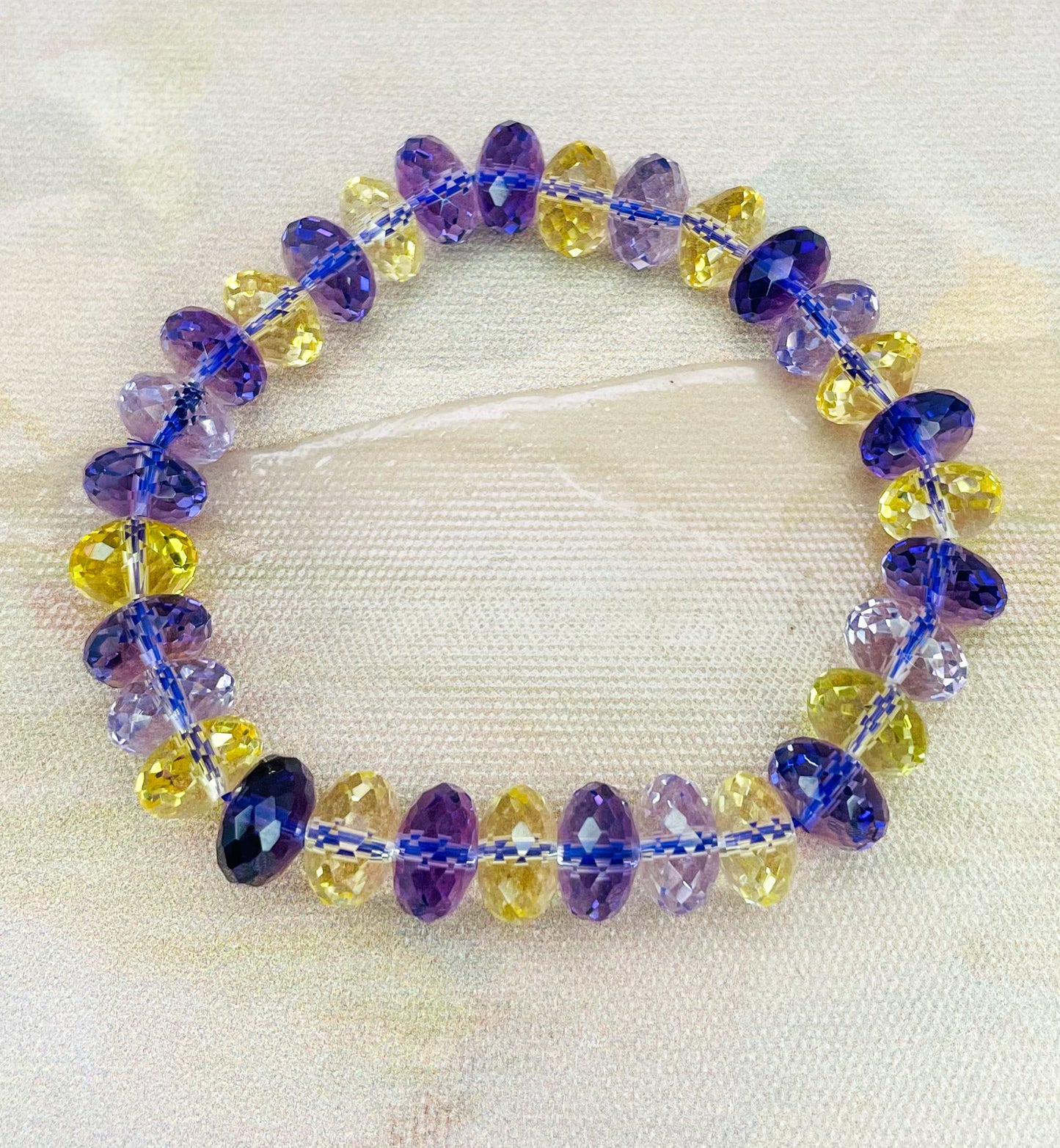 Natural Amethyst, Citrine & Ametrine Crystal Bling Bracelet