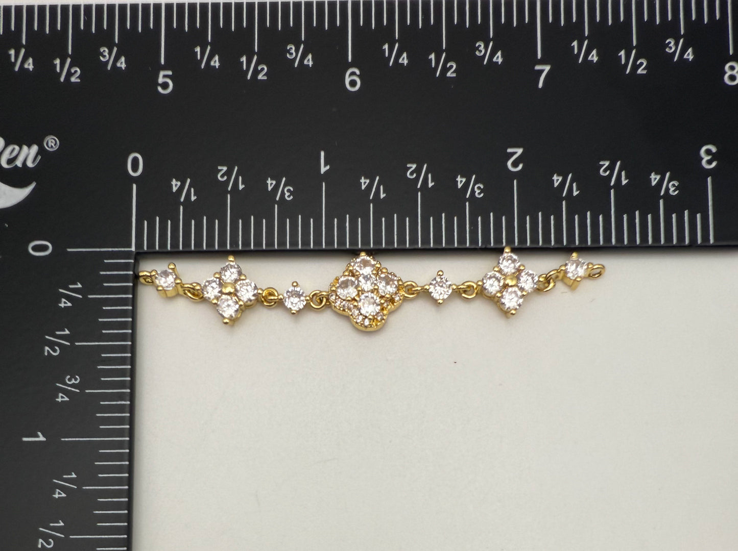 Zircon Clover Design DIY Connector Charms Gold & Silver