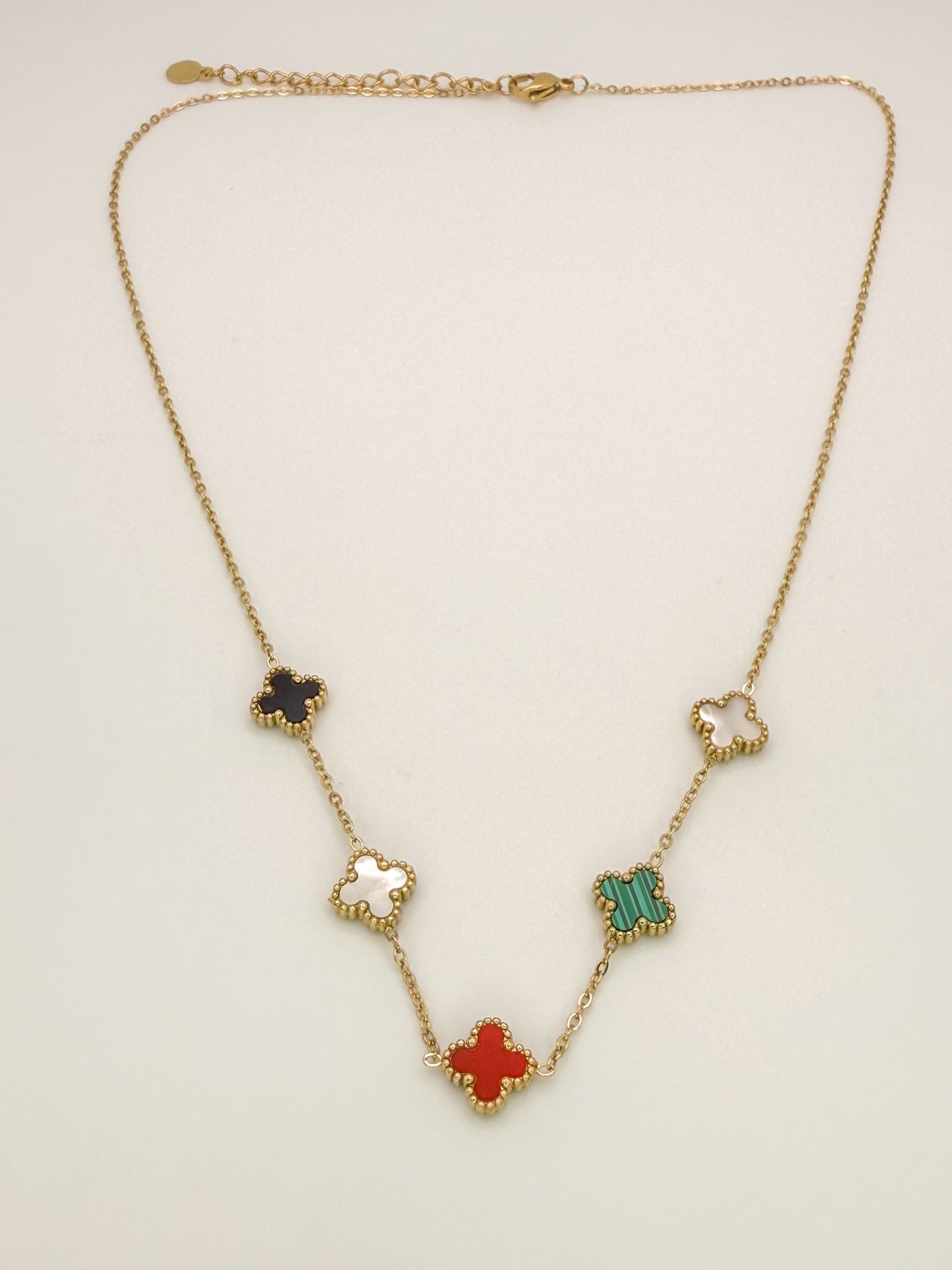 LV Multi Clover Gold Stainless Steel Adjustable Necklace