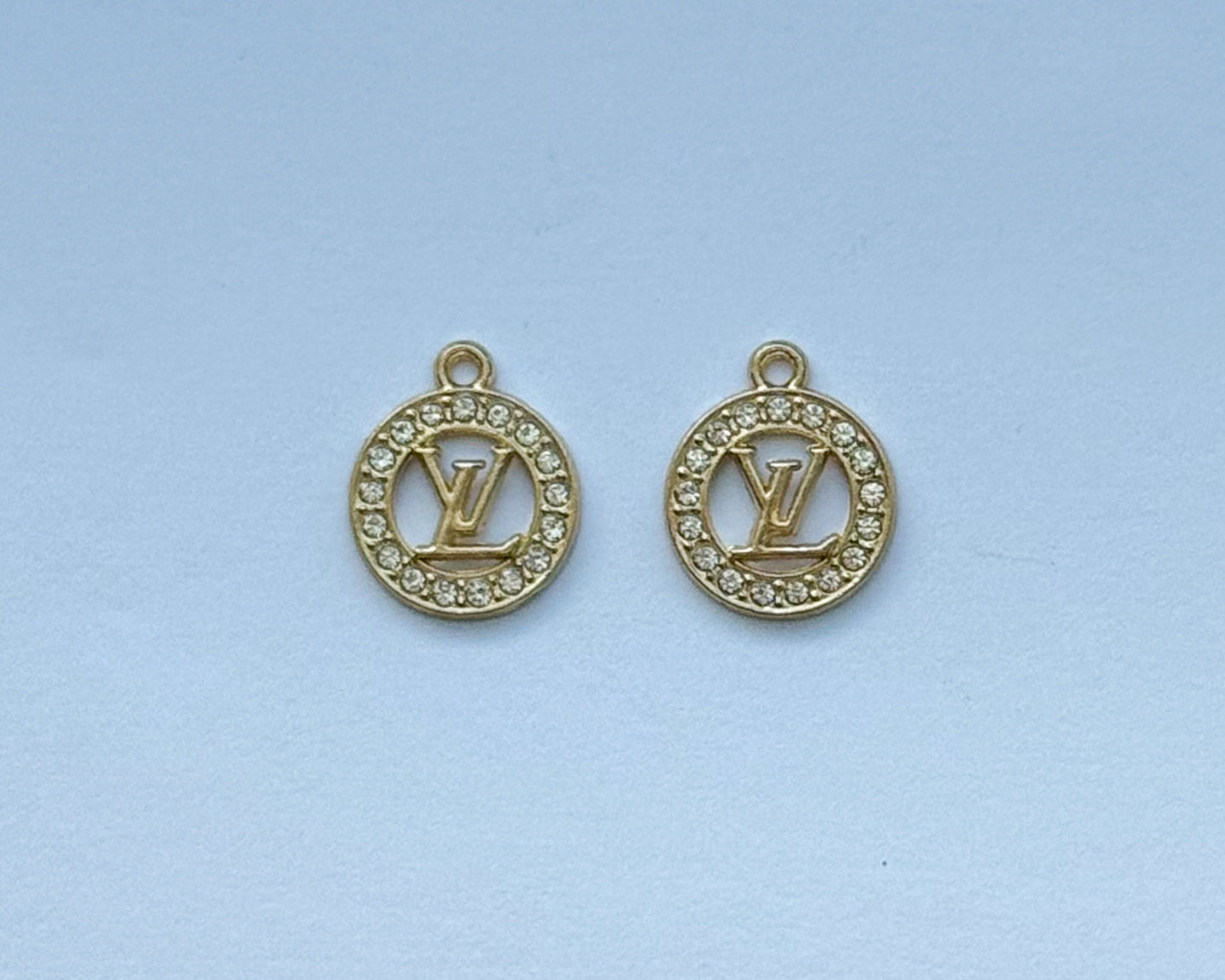 Small Round LV Gold DIY Metal Charms