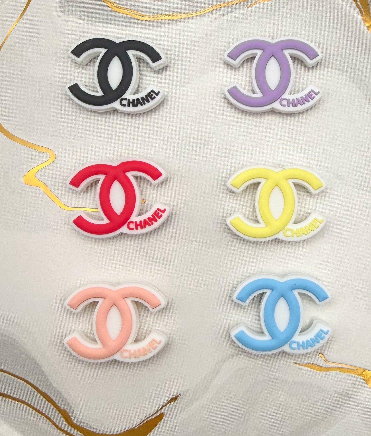 CC Logo Colorful Silicone DIY Pen Focal Beads