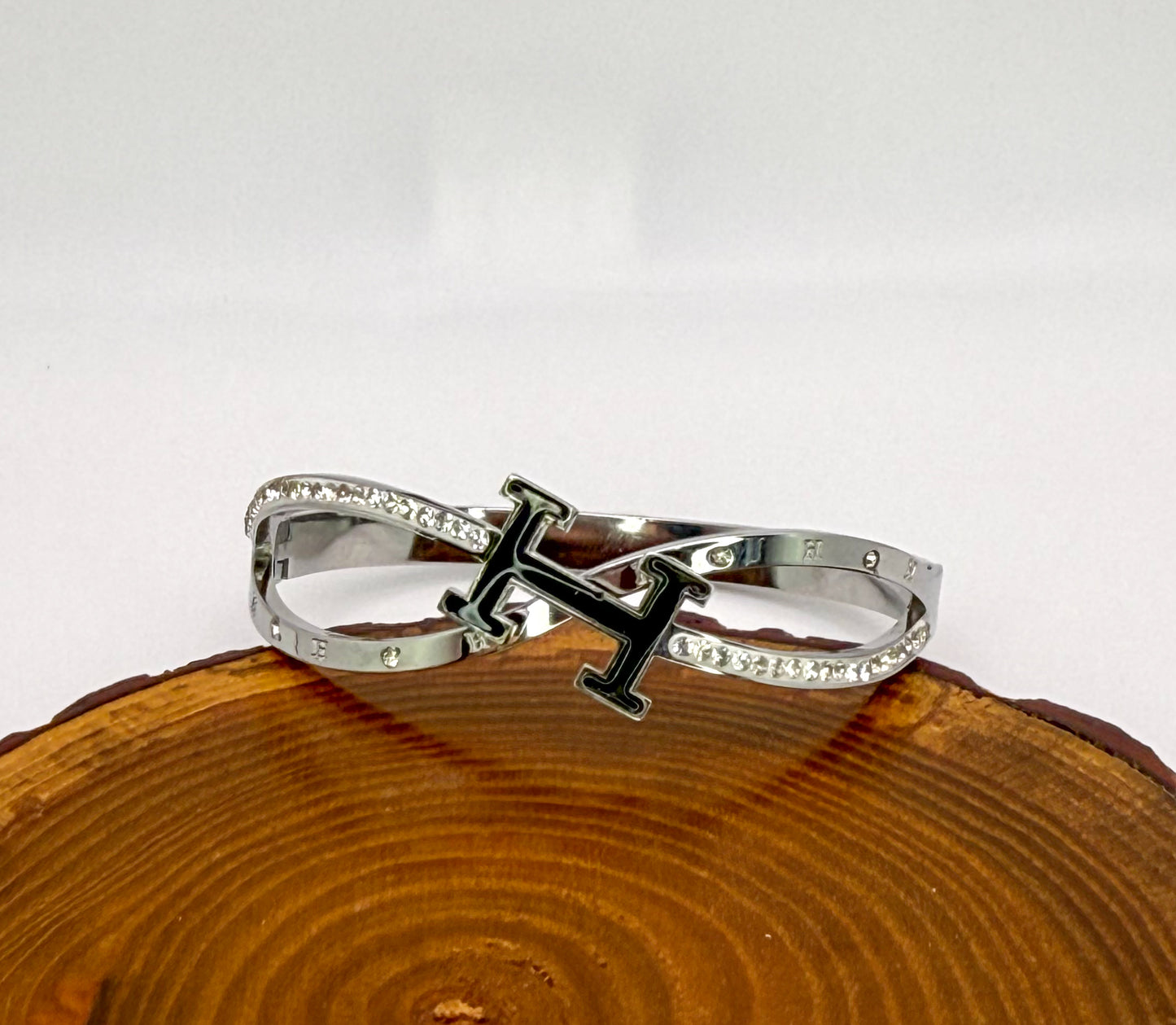 Silver Stainless Steel Hermes Designer Bangle Bracelet