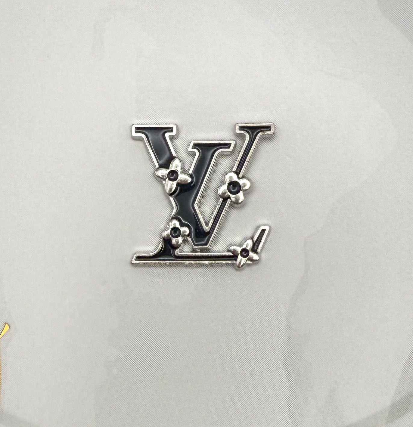 Silver Black Enamel LV DIY Metal Charm