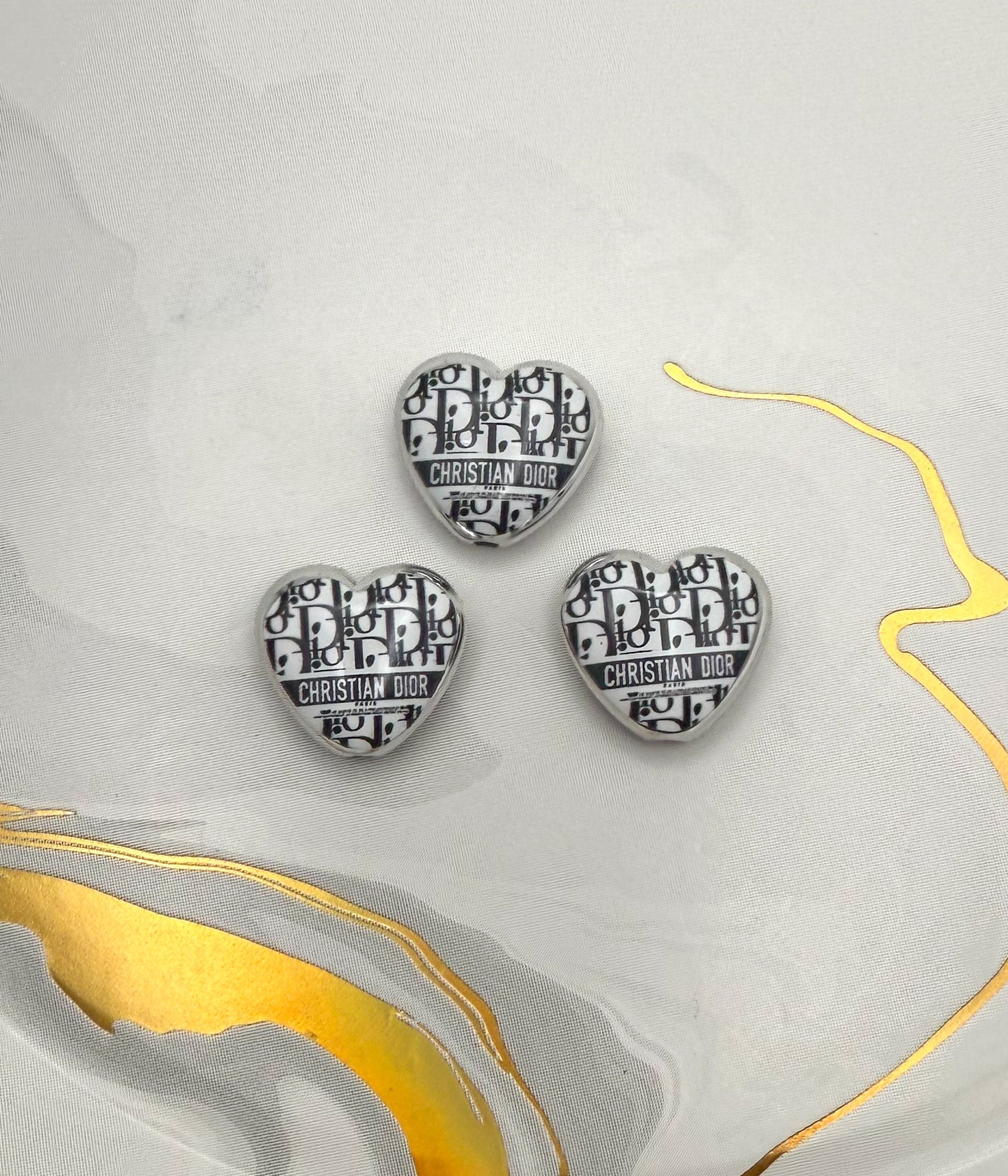 Designer Heart Shaped Acrylic DIY Beads