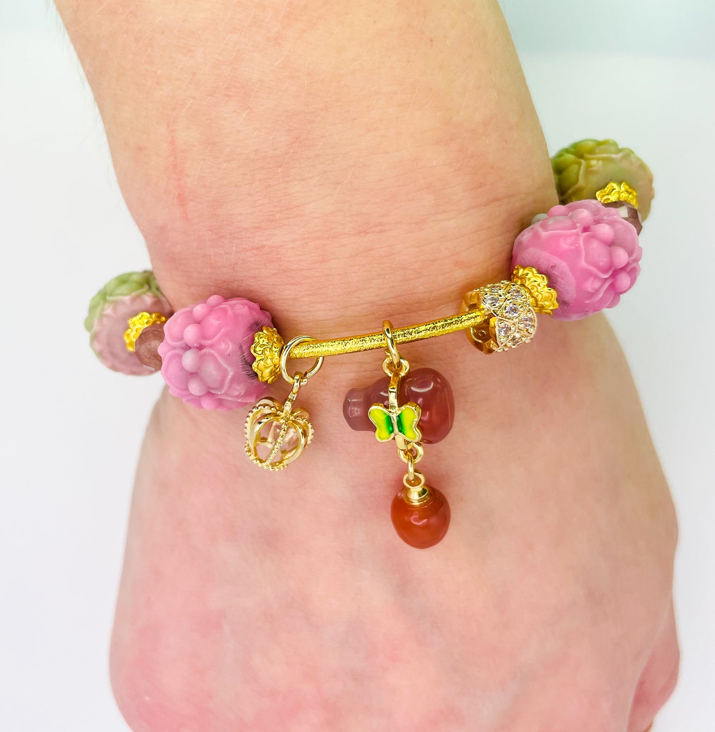 YanYuan Agate Powder Pressed Statement Bracelets