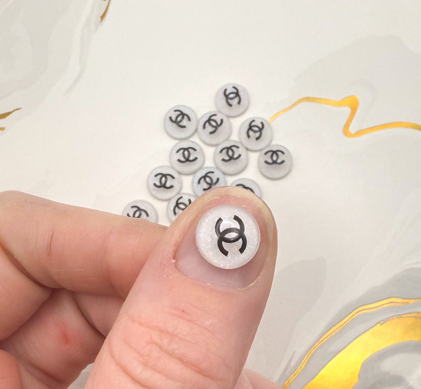 Sparkling CC WaterDrop Resin DIY Nail Charms