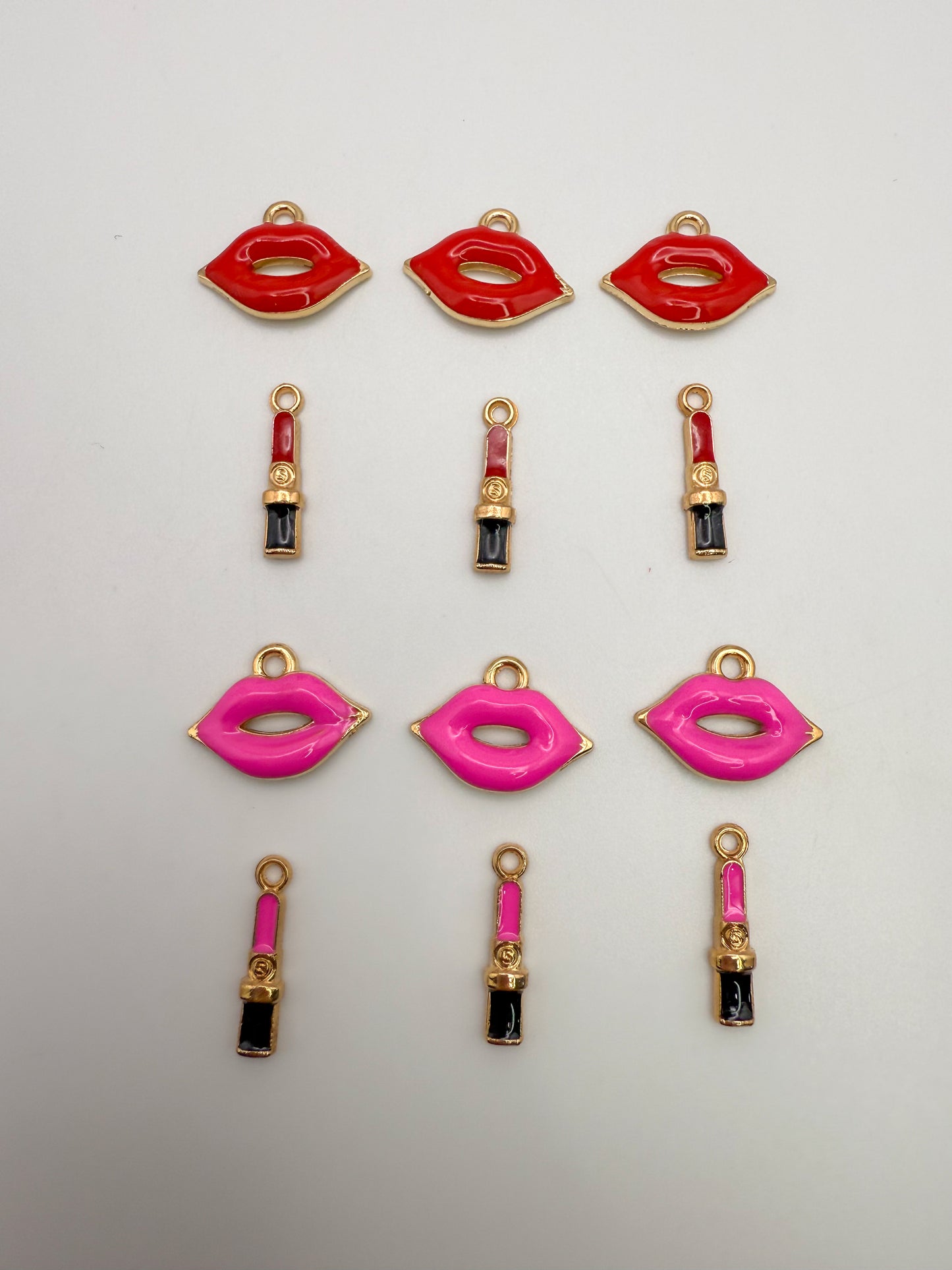 Gold Lips & Matching Lipsticks DIY Charm Mix