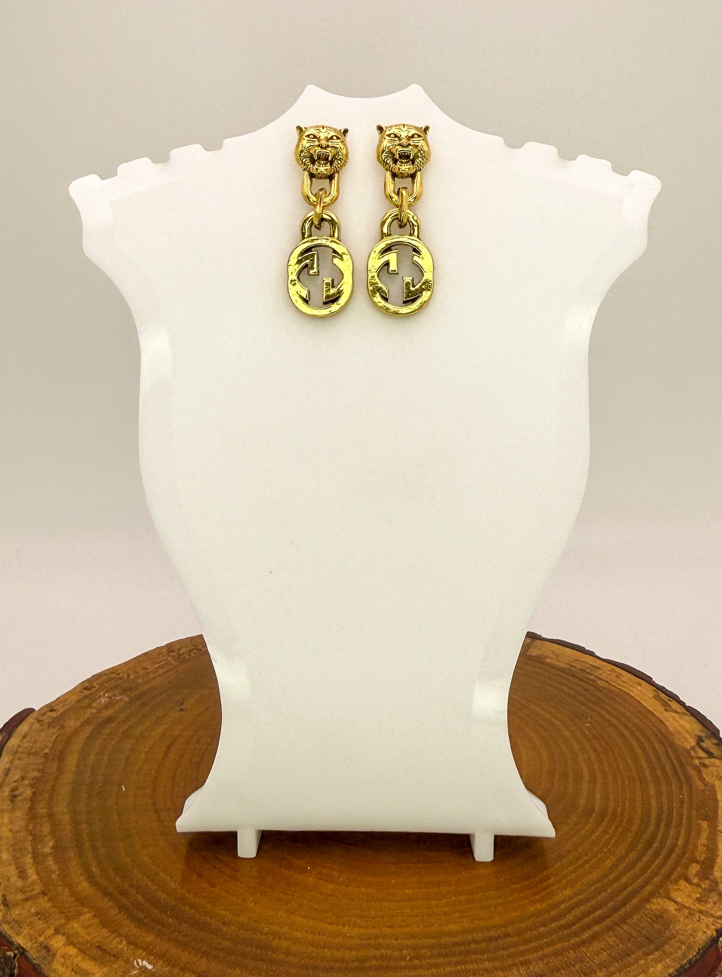 Gold GG Stud Dangle Earrings