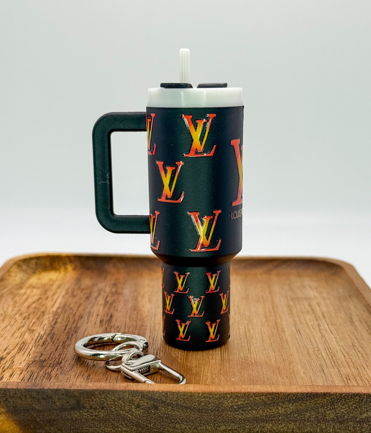 Designer Lipstick Holder Tumbler Cup Key Chain- LV, CC