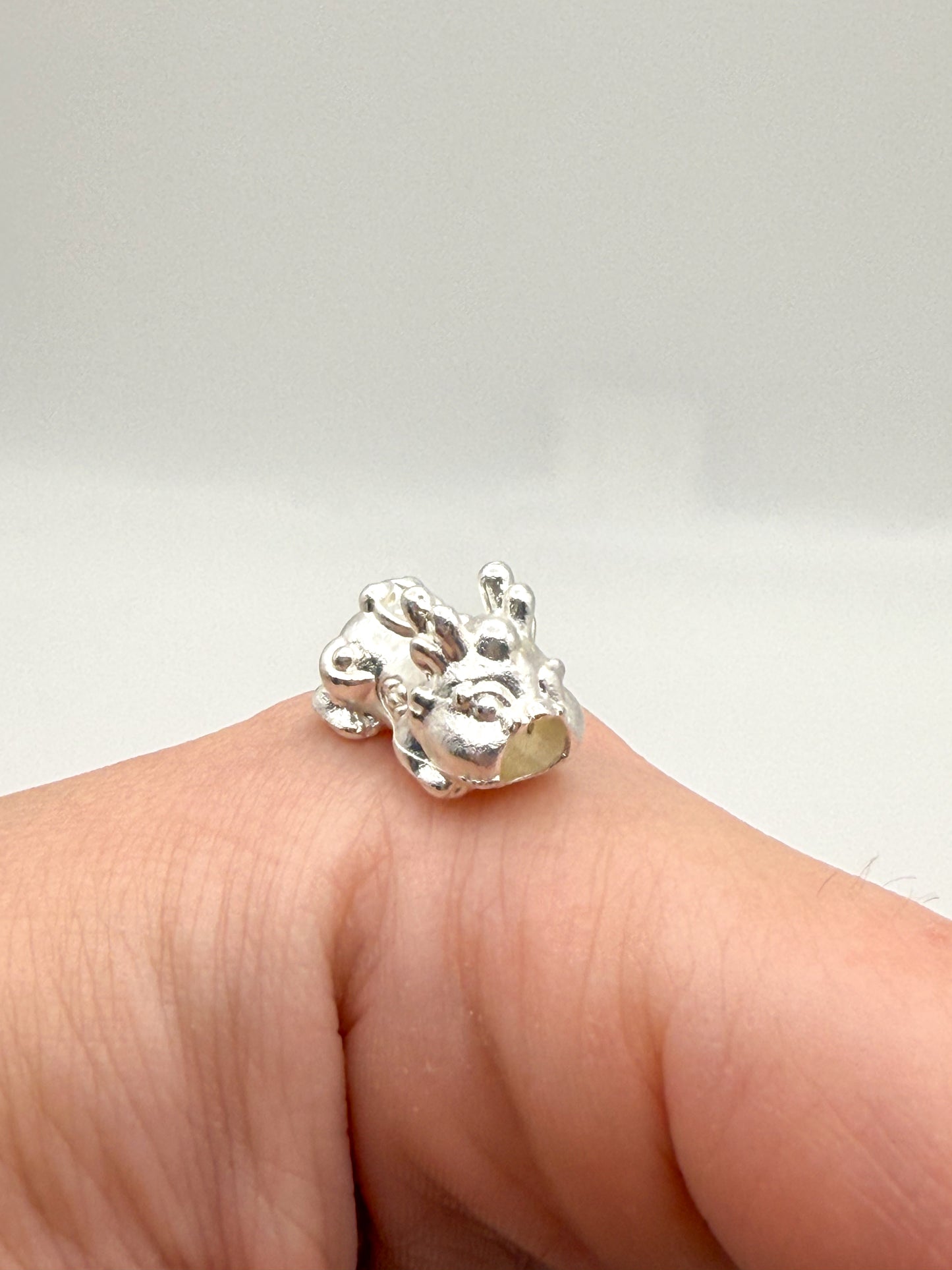 Gold & Silver Pixiu Spacer Charm 3D Bead