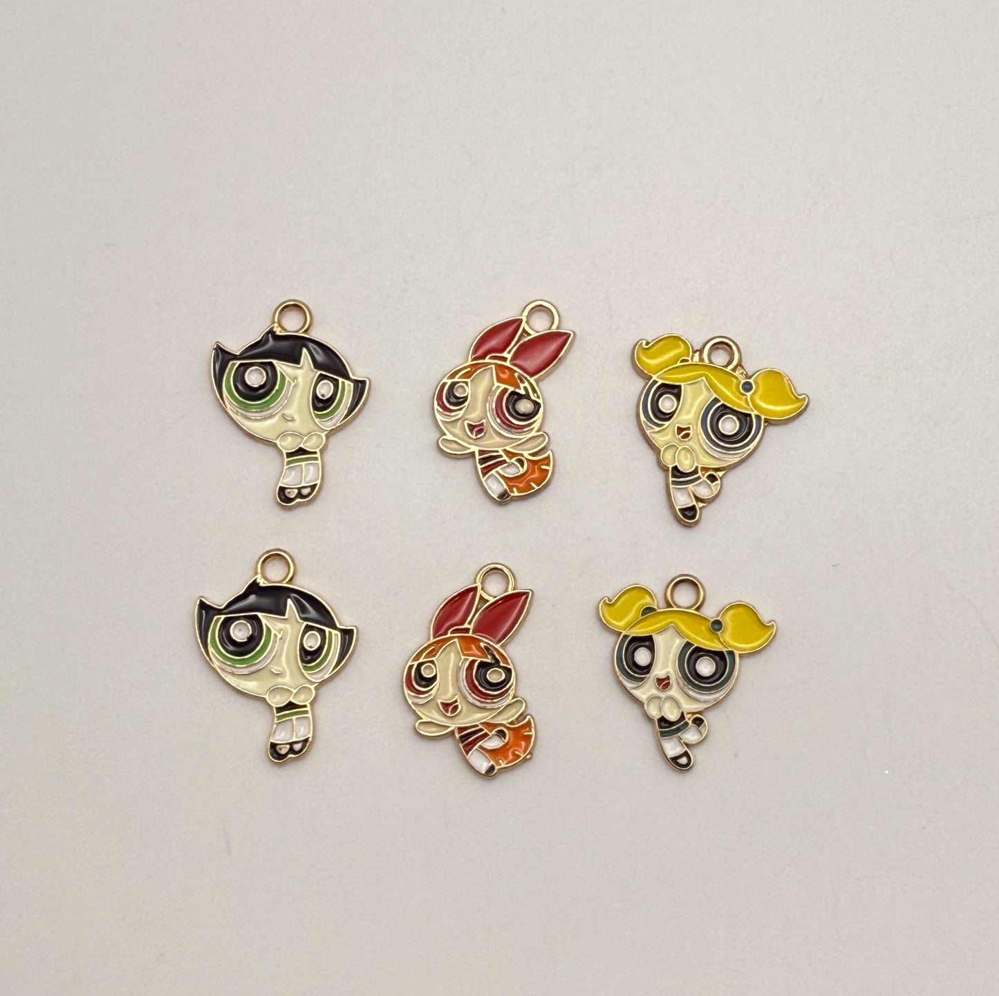 Power Puff Girls Gold DIY Charm Set