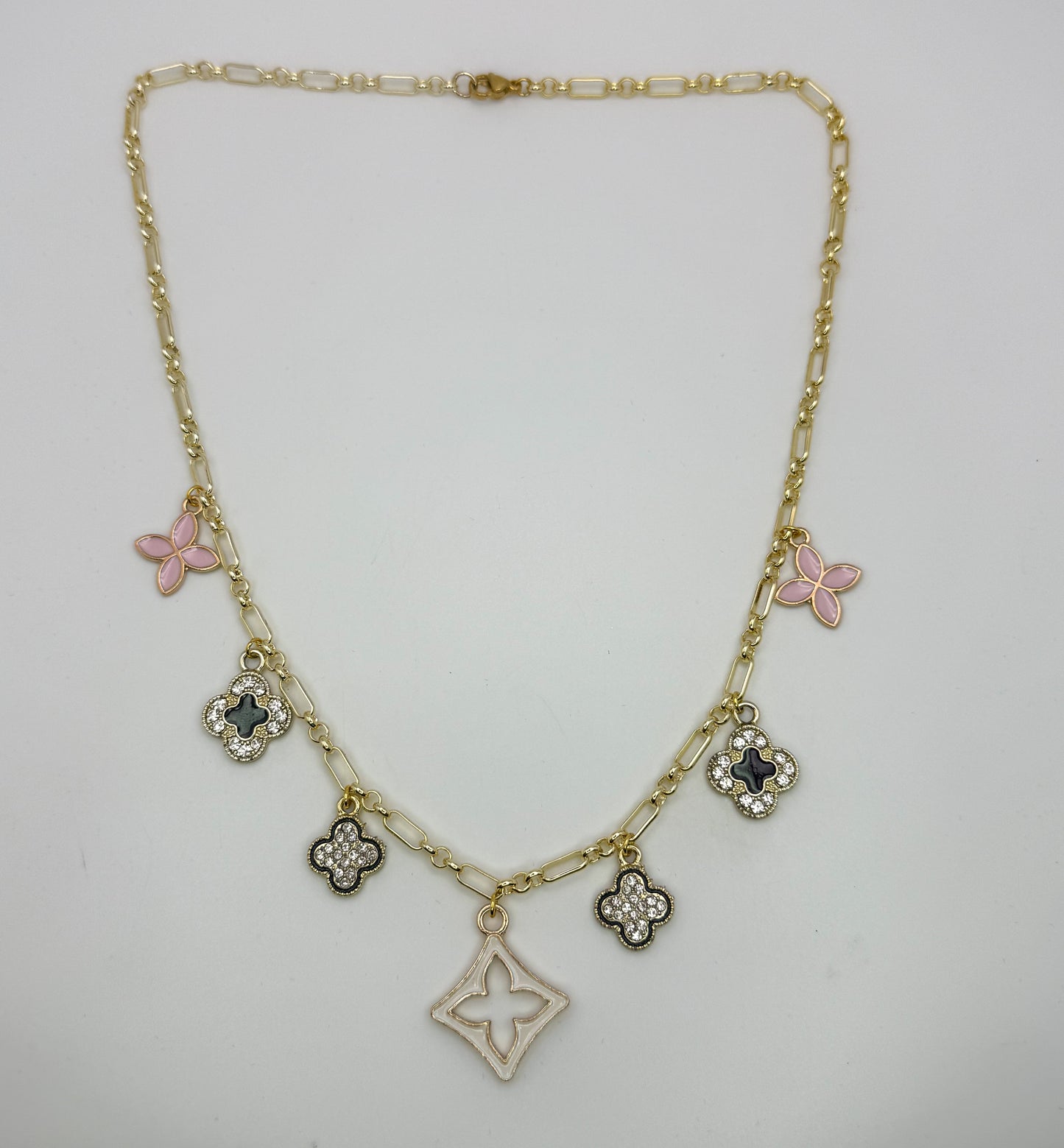 LV Clover Gold Charm Necklace