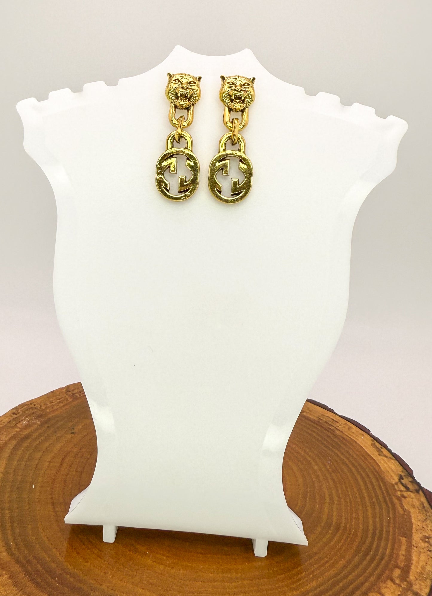 Gold GG Stud Dangle Earrings