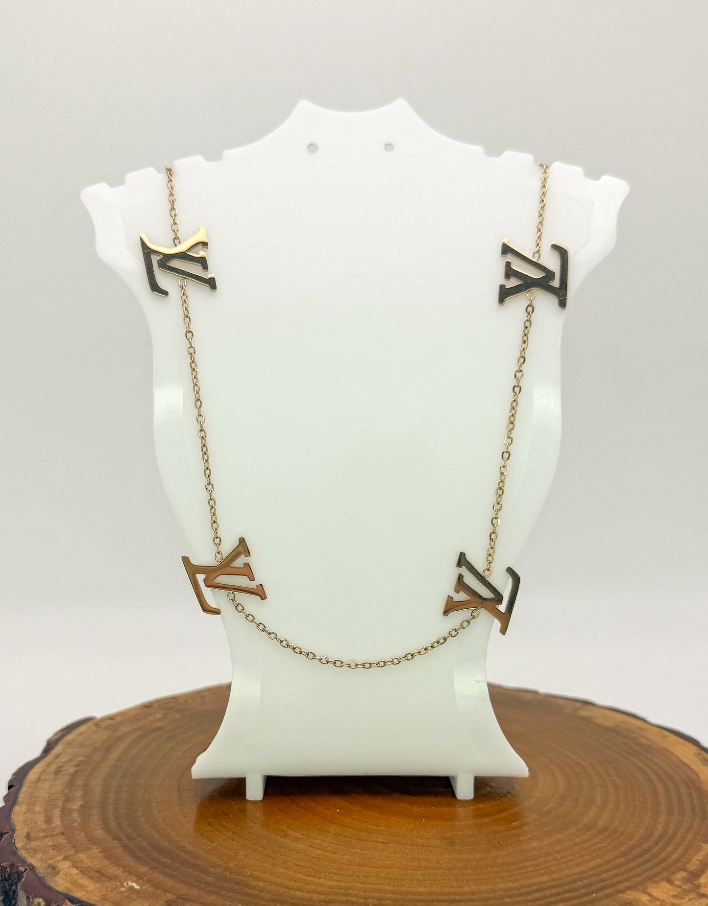 Gold LV Designer Adjustable Necklace