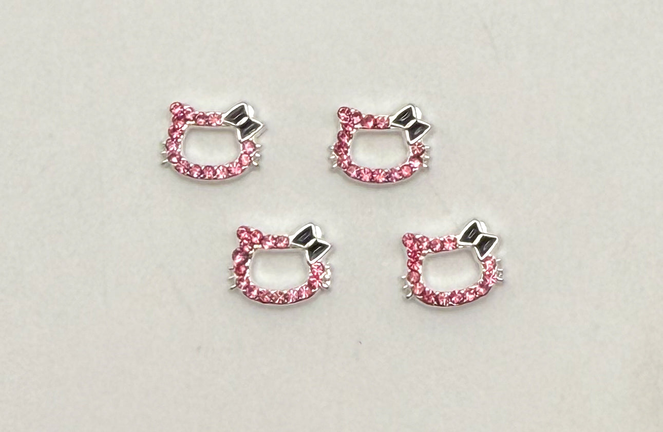 Pink Zircon HK Head DIY Metal Nail Charms