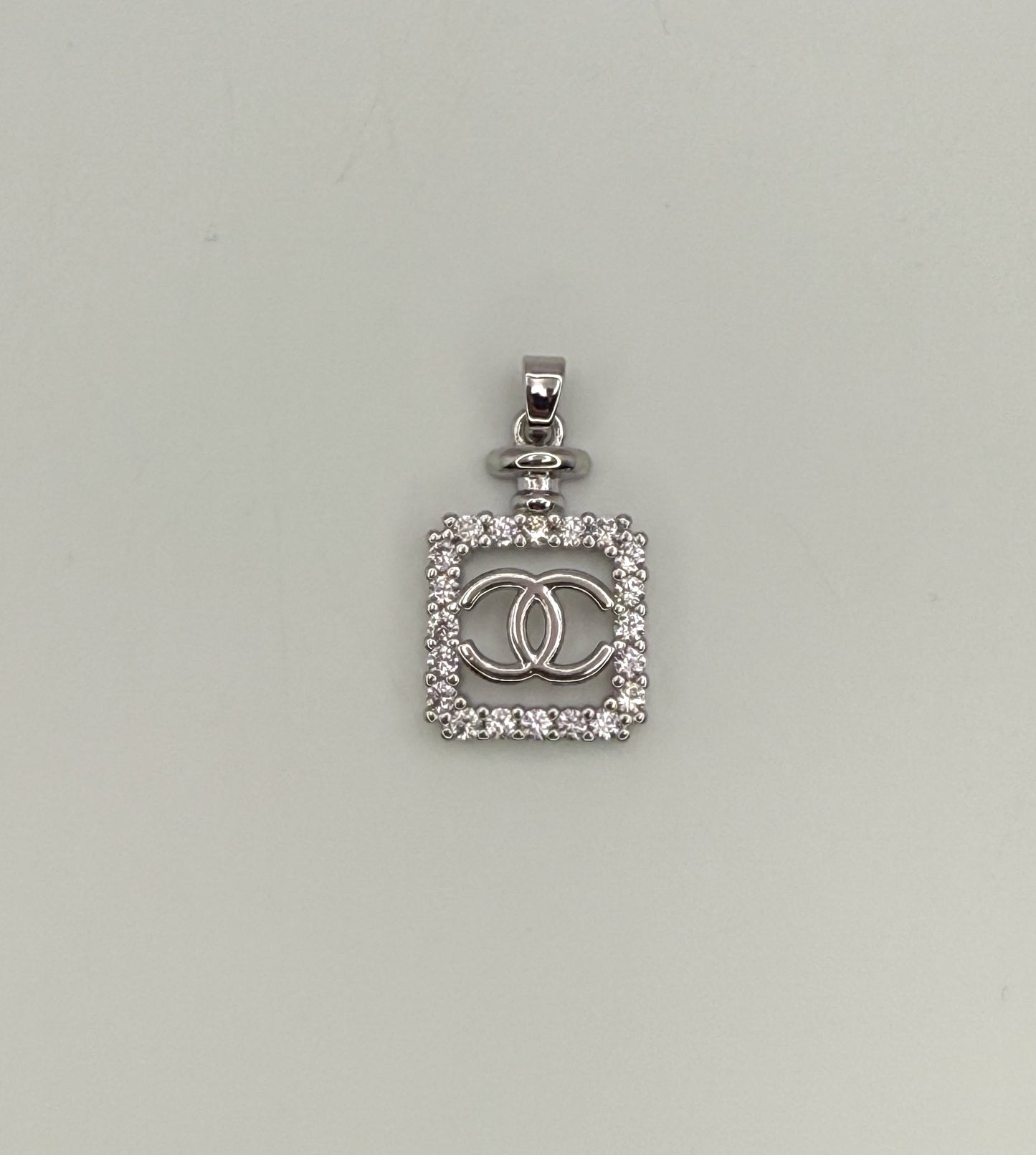 High Quality Gold and Silver CC Perfume Bottle DIY Charm Pendants