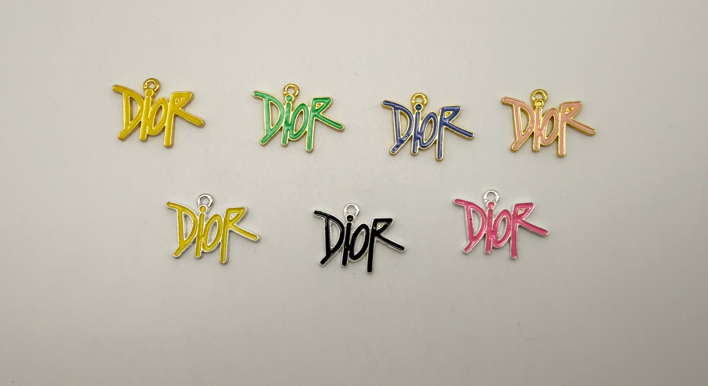 Colorful Enameled Dior Designer Metal Charms