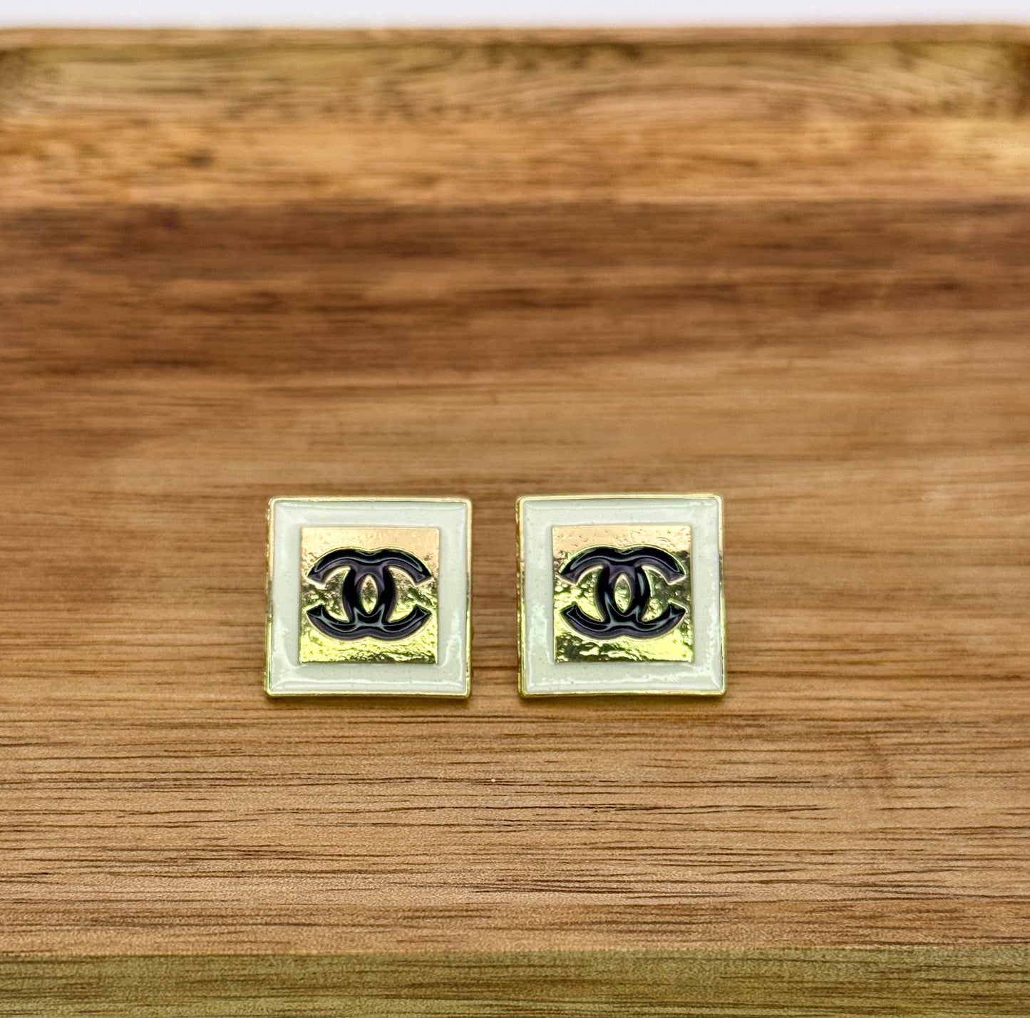 CC Shaped Stud Earrings