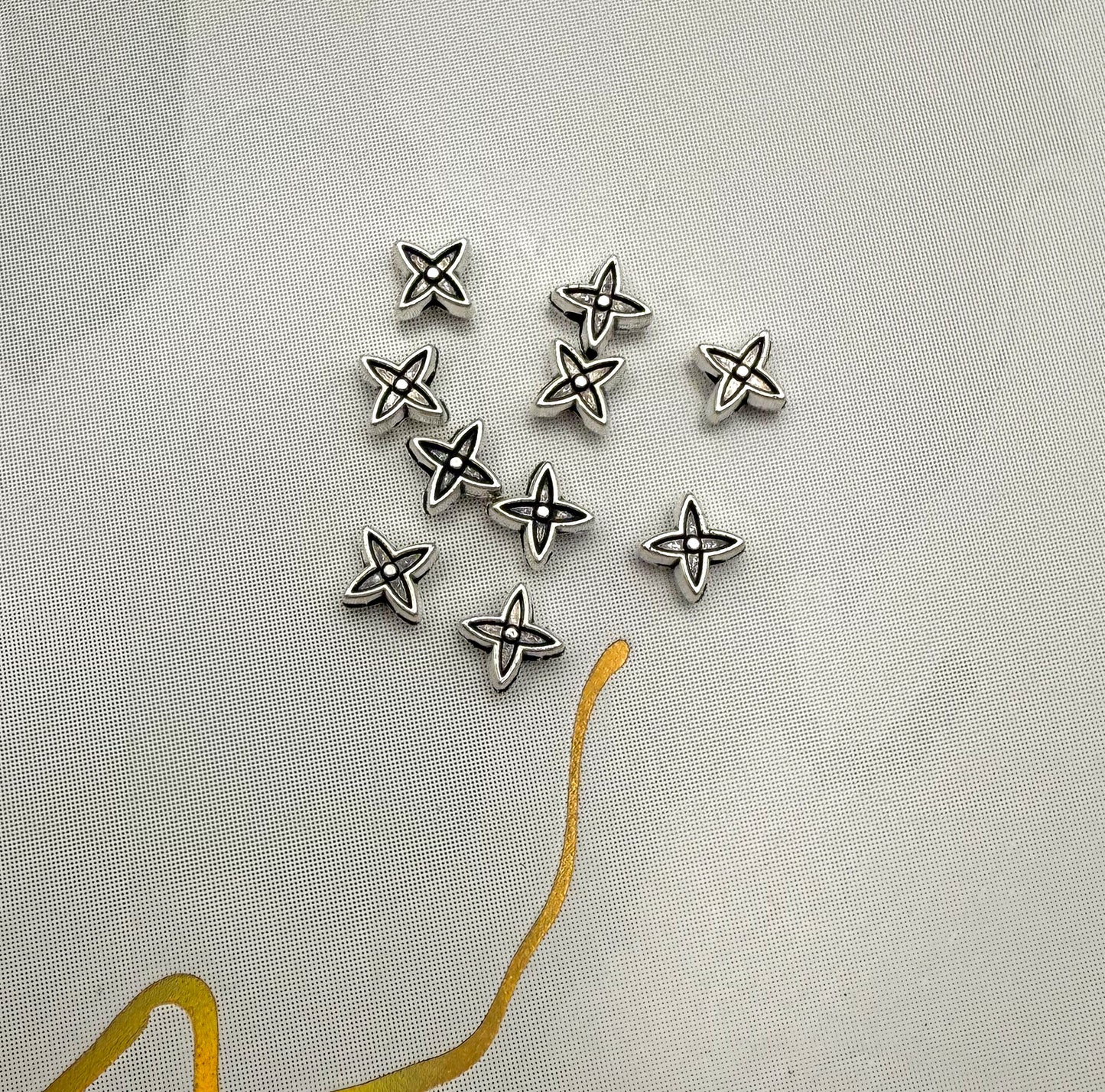 Silver LV Inspired DIY Metal Spacer Beads