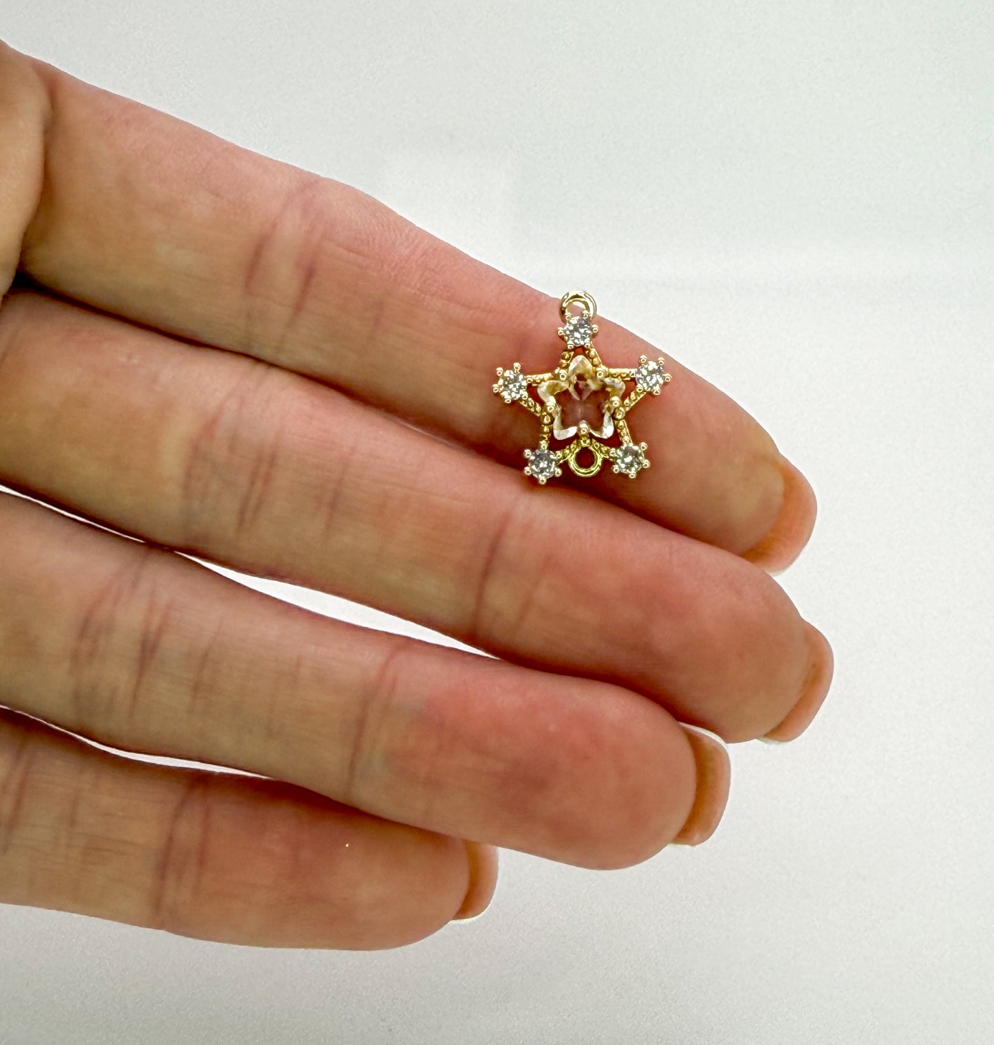 High Quality Zircon Gold Star DIY Connector Charms