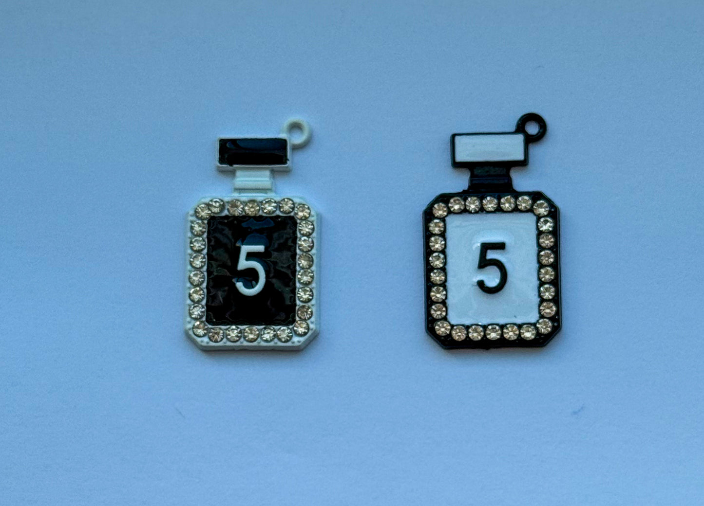 Black & White No. 5 Perfume Bottle DIY Metal Charms