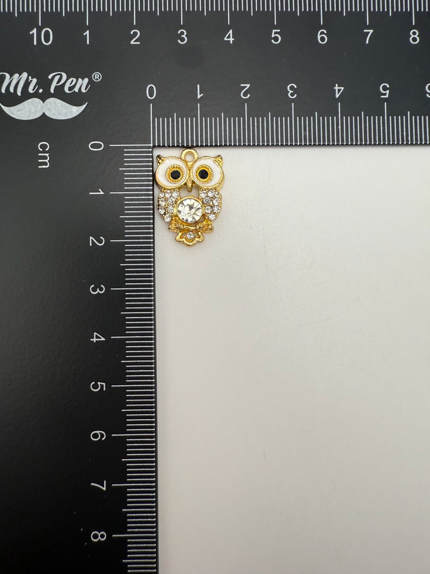 Sparkling Gold Owl DIY Metal Charm