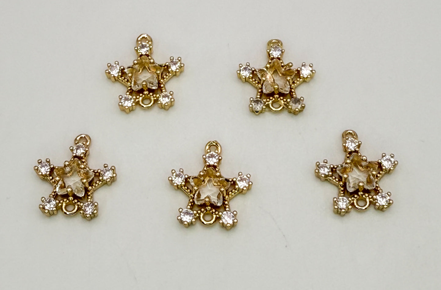 High Quality Zircon Gold Star DIY Connector Charms